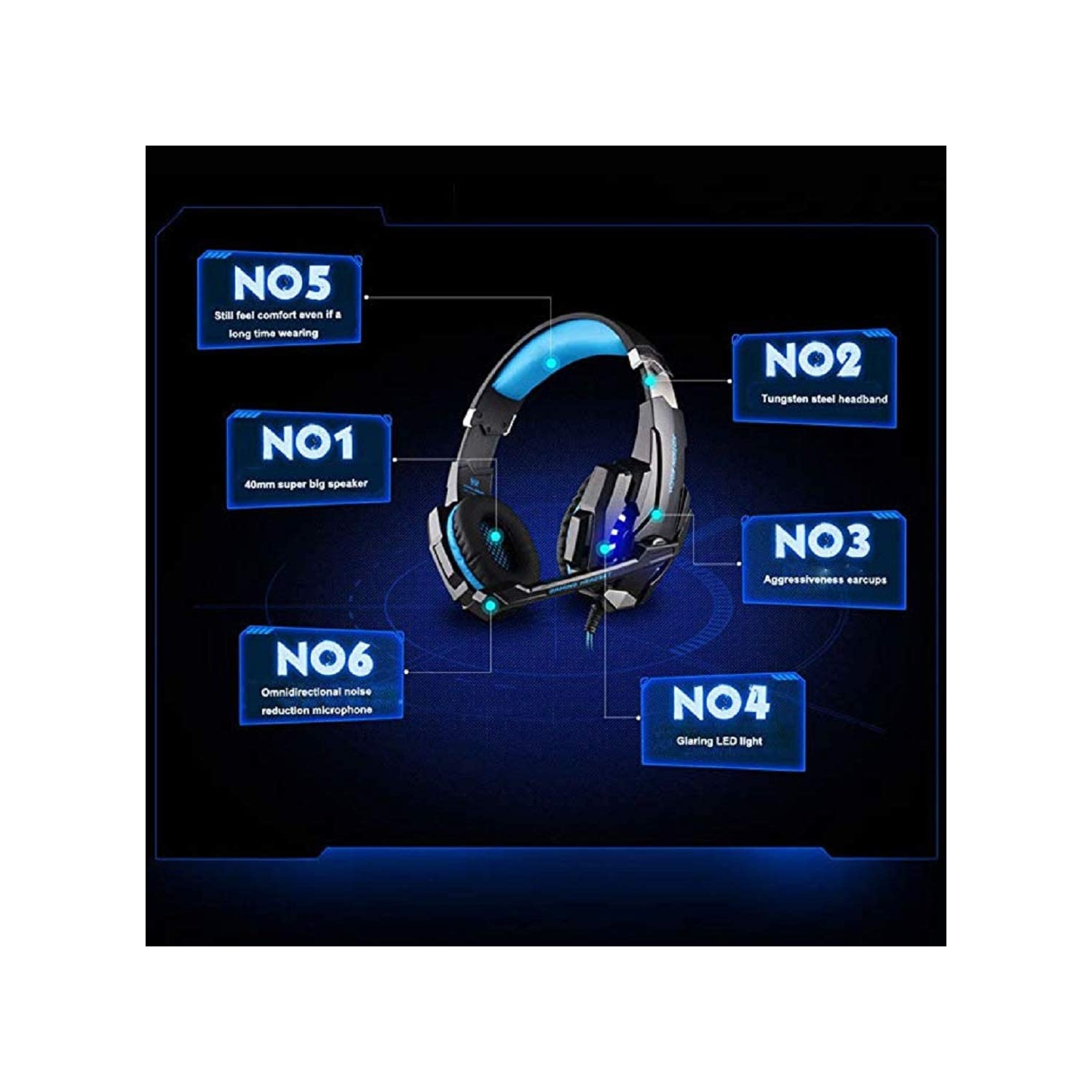 Casque de jeu pour PC PS4, casque stéréo professionnel avec microphone antibruit, lumière LED, contrôle du volume en ligne