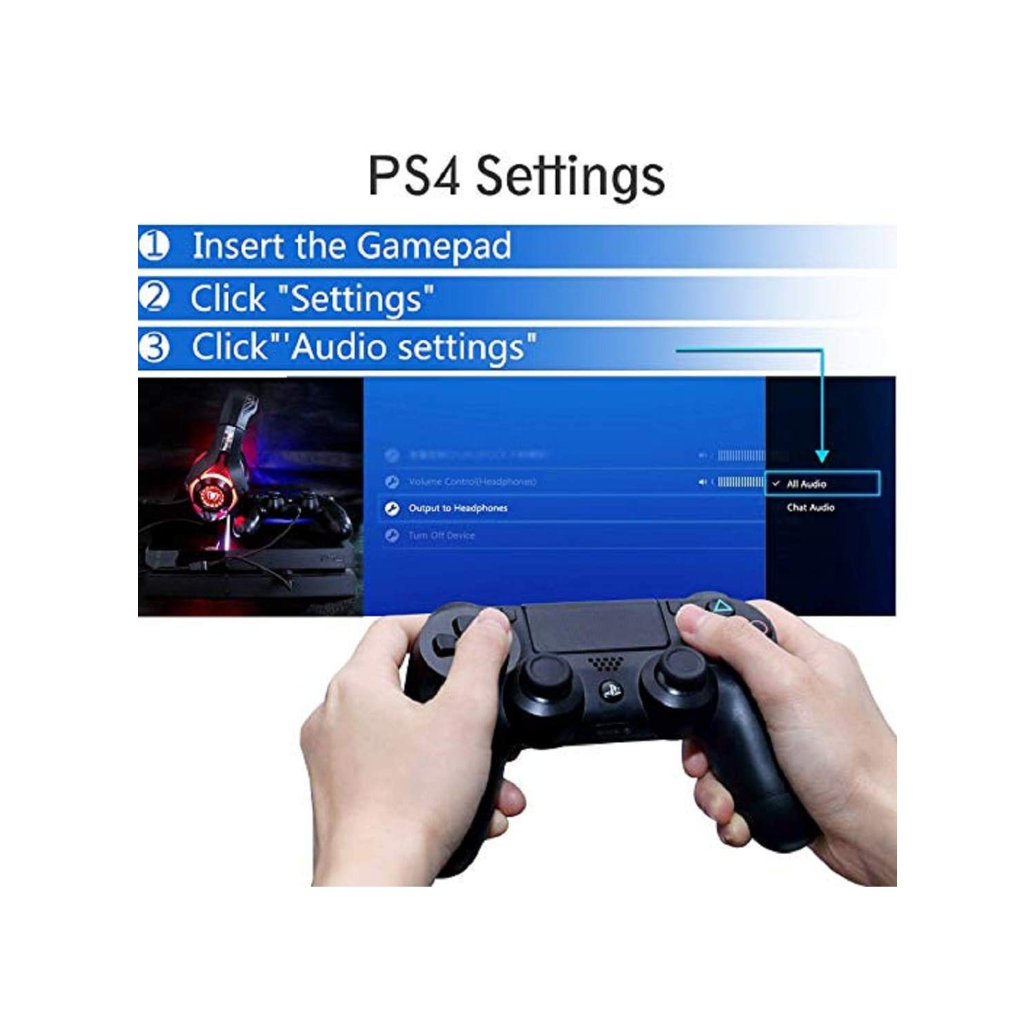 Casque de jeu pour PC PS4, casque stéréo professionnel avec microphone antibruit, lumière LED, contrôle du volume en ligne