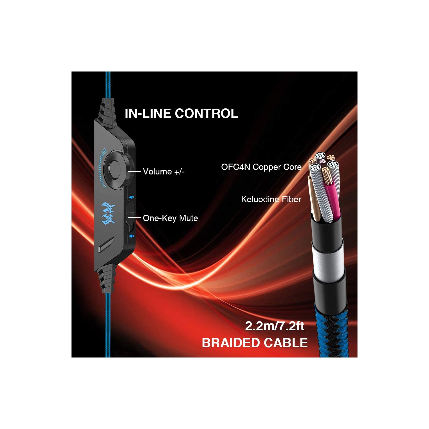 Gaming Headsett for PS4 Xbox One PC, G2000 Gaming Headphones with Mic, LED Lights, Noise Reduction for laptop-Blue