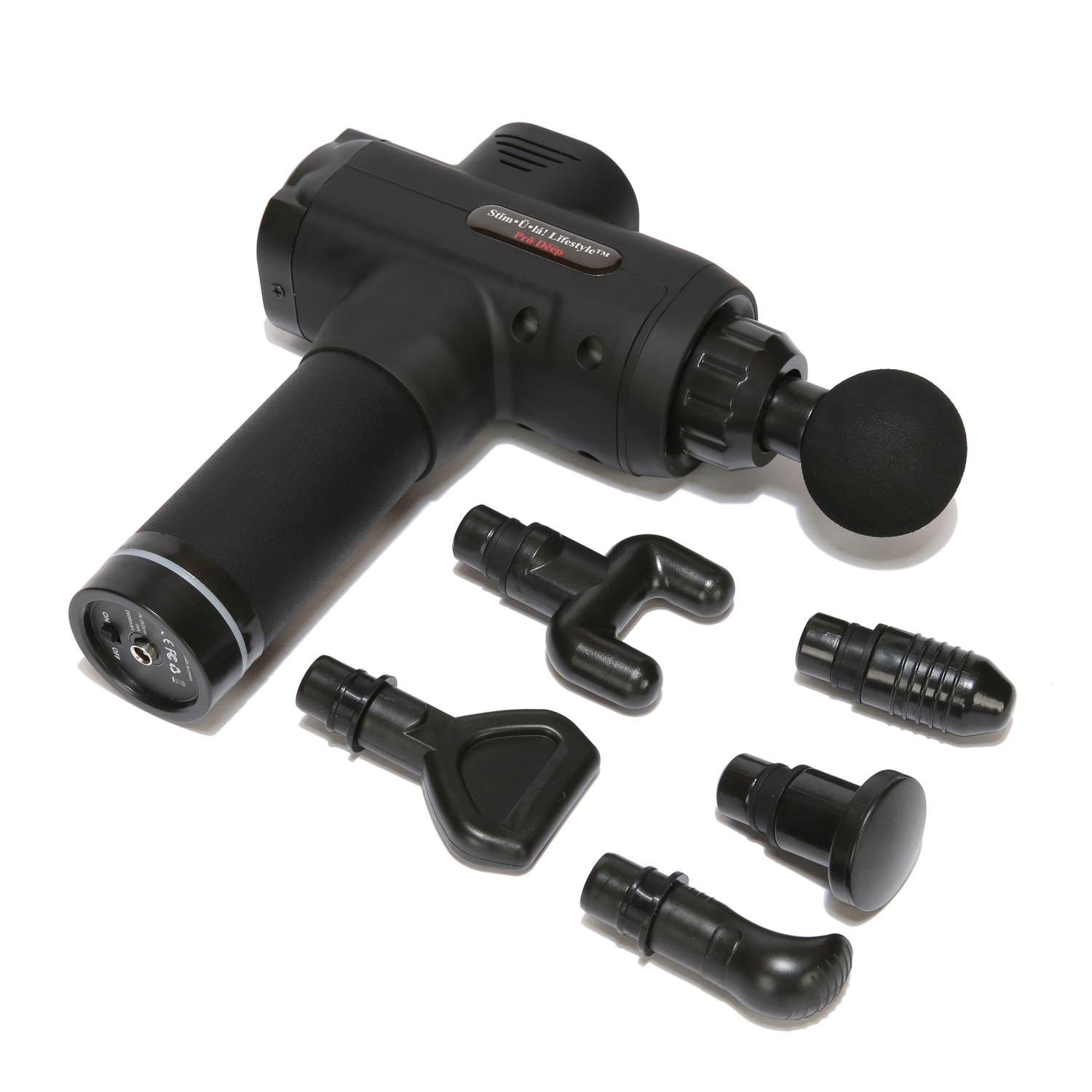 Pistolet de massage musculaire Thérapie des tissus profonds Lifestyle Pro Deep Electric Portable Electric Professional de Stimula - Noir