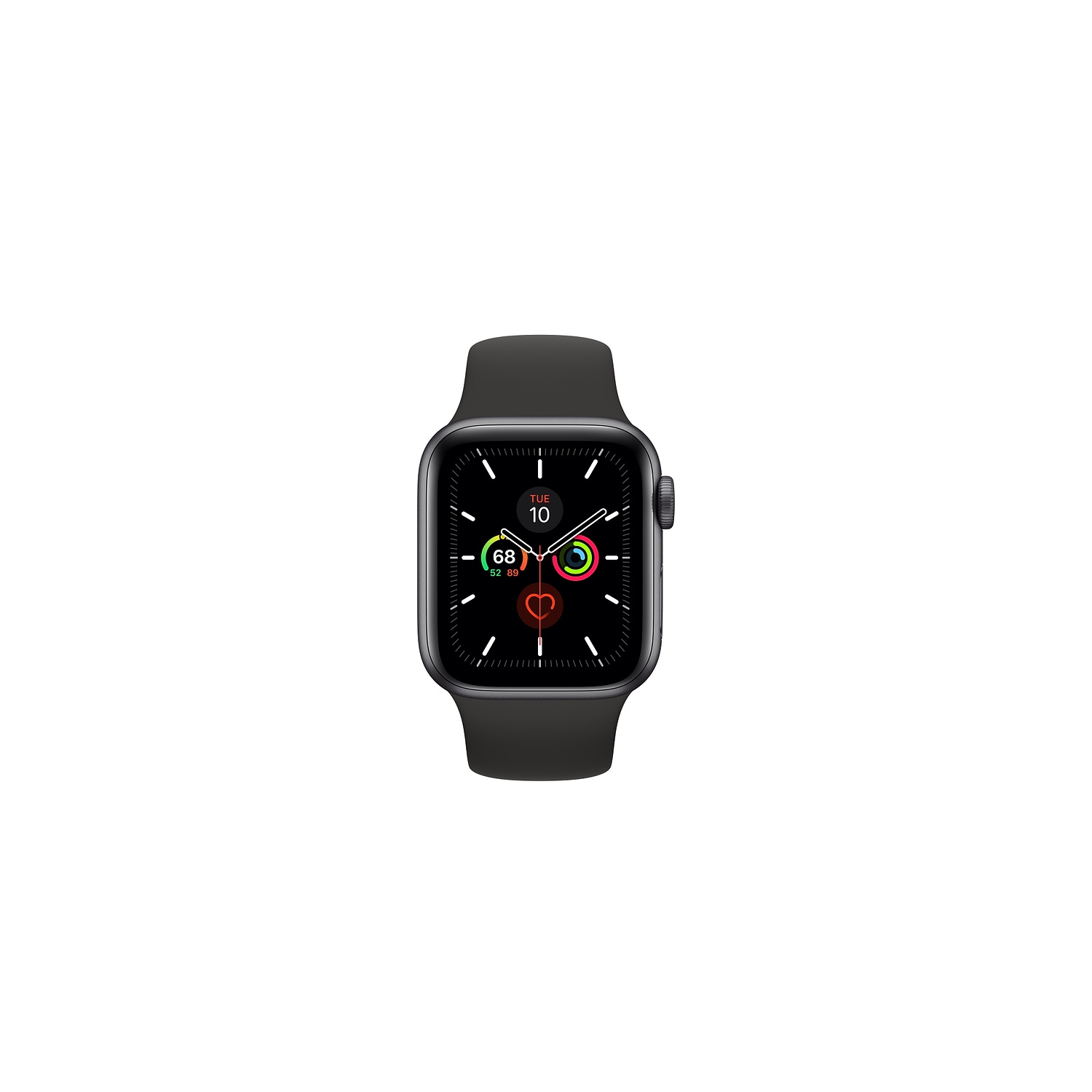 Refurbished (Excellent) - Apple Watch Series 5 (GPS) 40mm Space Grey Aluminum with Black Sport Band - Certified Refurbished