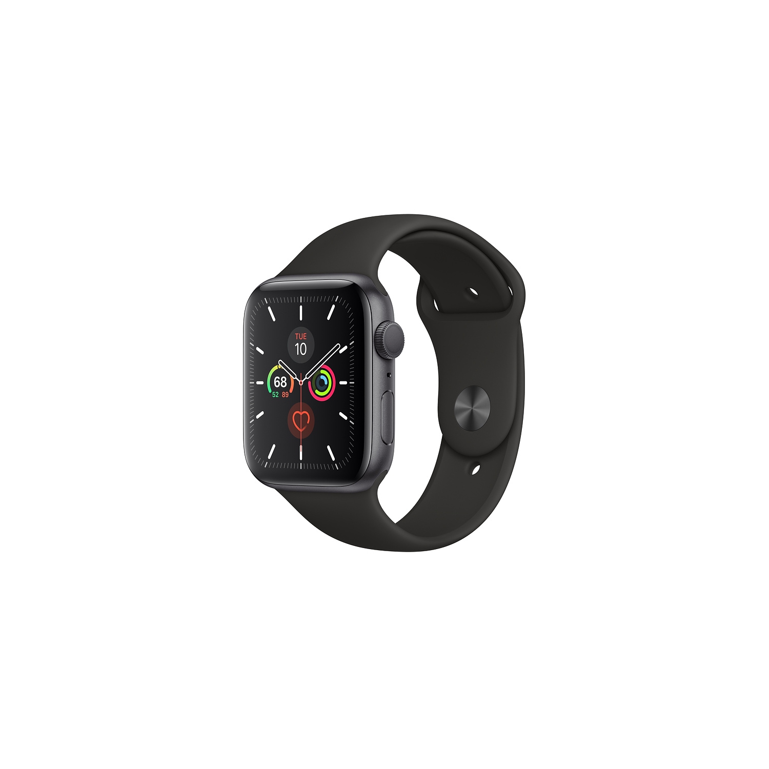 Remis à neuf - Apple Watch Series 5 (GPS + cellulaire) 44 mm aluminium gris cosmique/bracelet sport noir - certifié remis à neuf