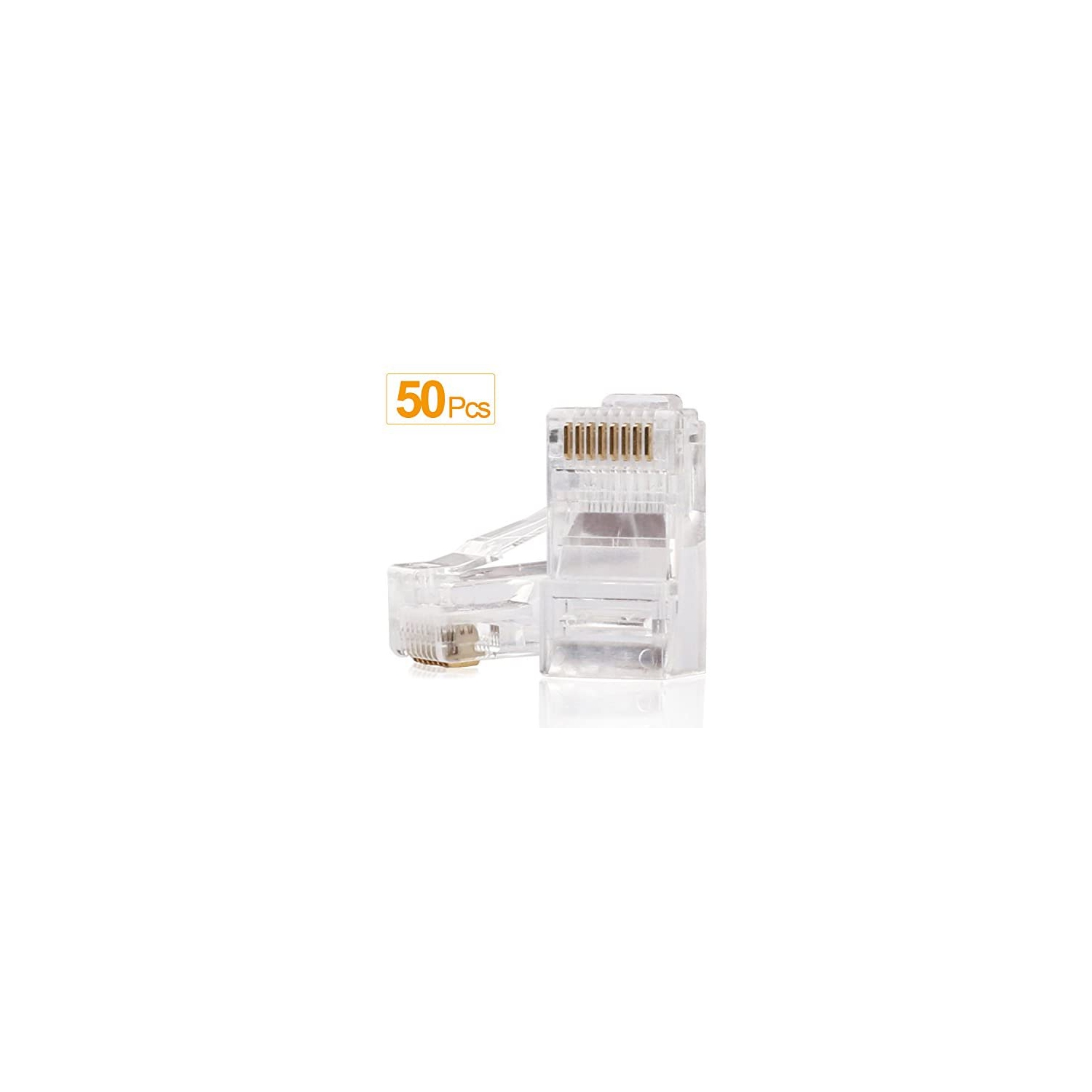 RJ45 Connectors,SHD RJ45 Ends Cat6 Connector Cat5e Connector Cat5 Connectors Ethernet Cable Crimp Connectors-50Pcs