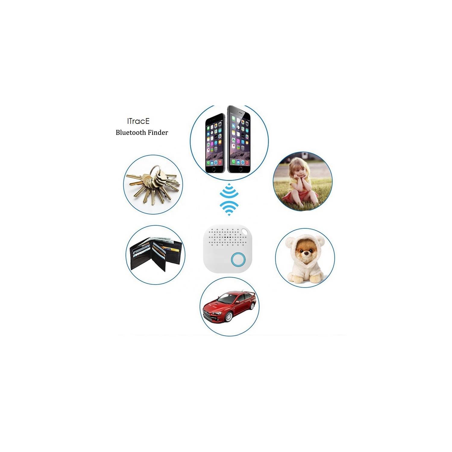 (2021) BUY 3 GET 1 FREE ITracE 2 Smart Tracker Easy Key Finder -Bluetooth item trackers WITH Camera remote (BLACK COLOUR)