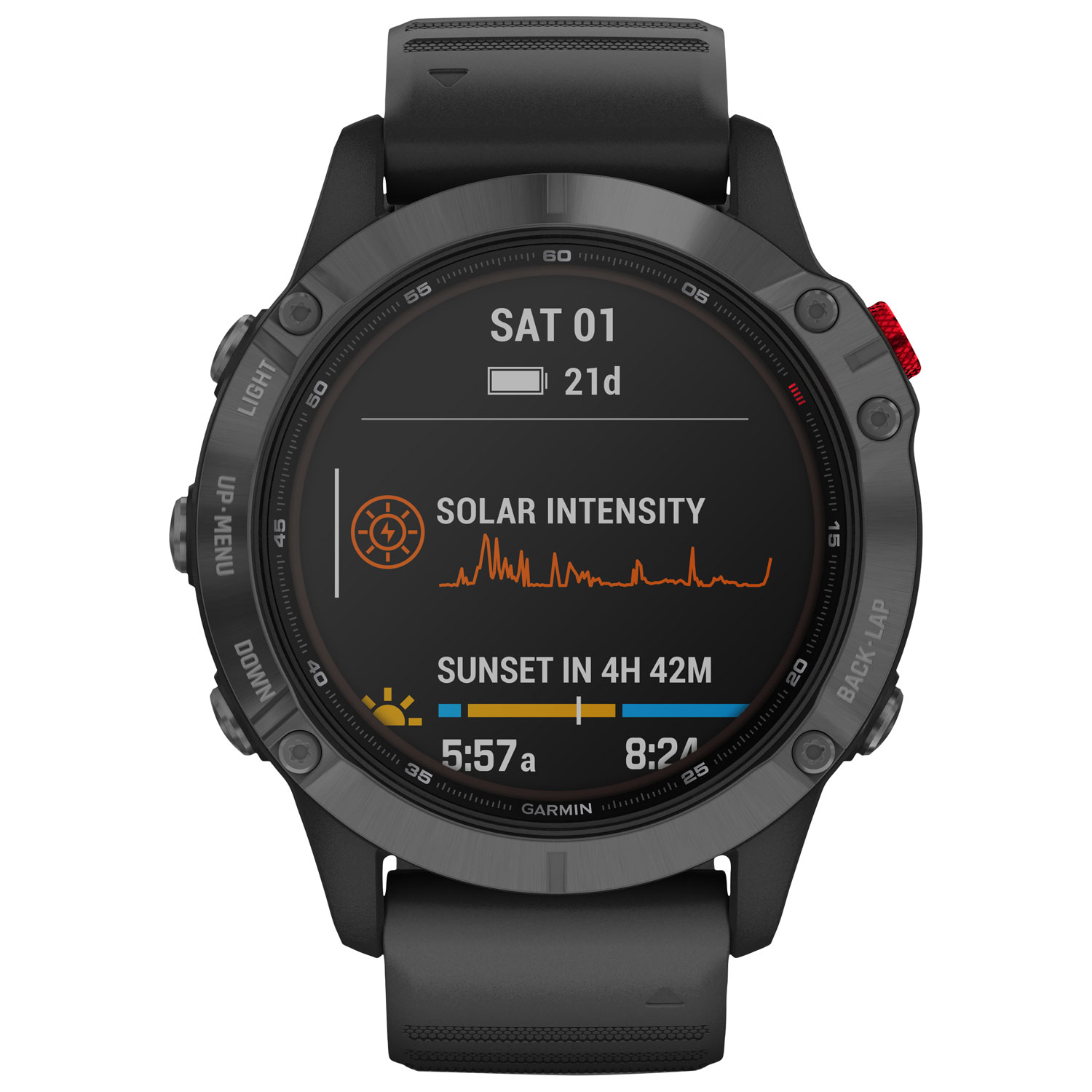 Garmin fenix 6 Pro Solar 47mm GPS Watch with Heart Rate Monitor - Large - Black