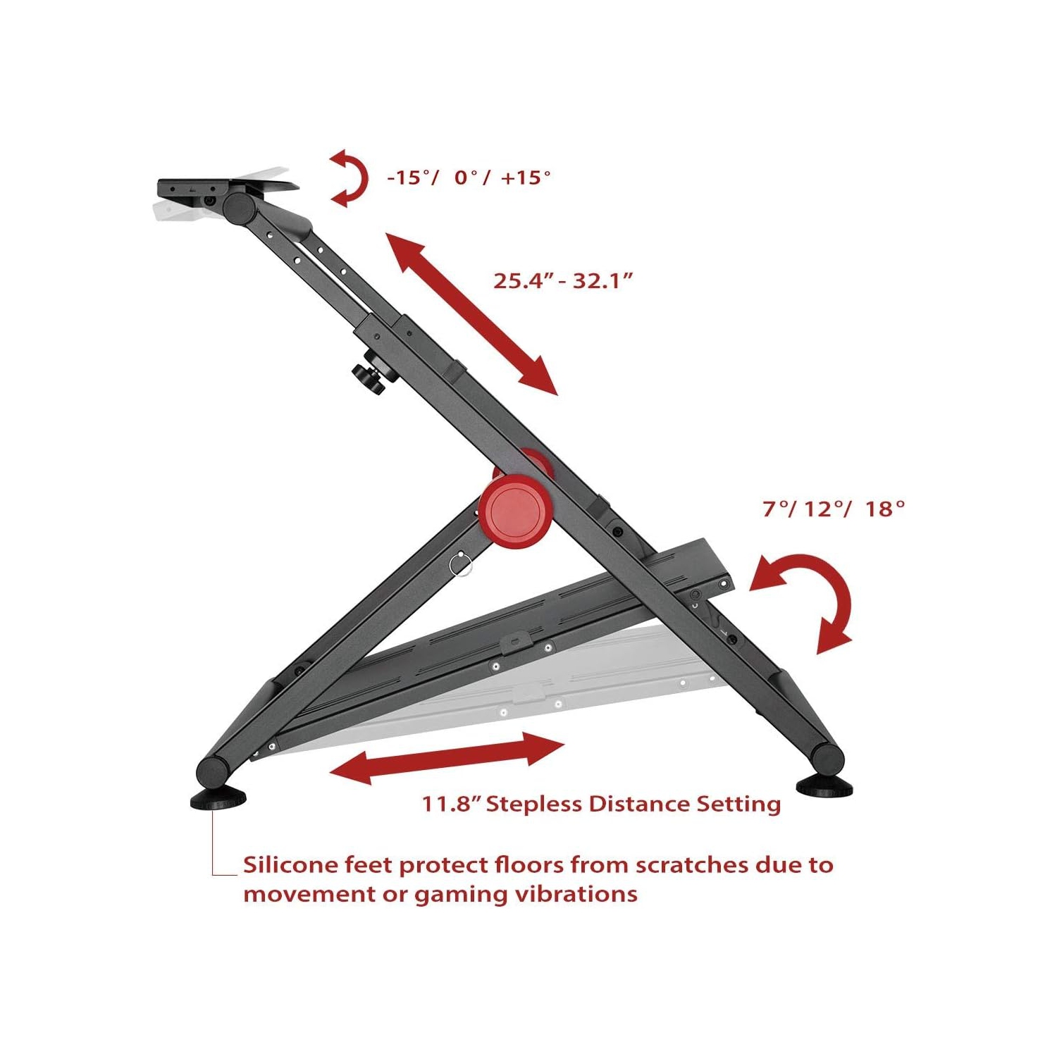 Support de volant de course pliable à hauteur réglable RC-GTF1/SWS-04 de Boost Industries pour joueurs