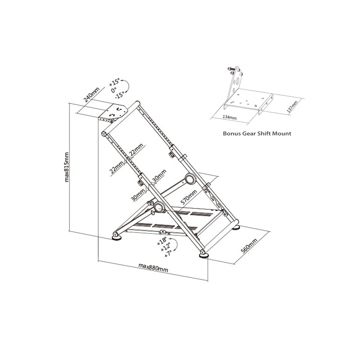 Support de volant de course pliable RC-GTSWS5 de Boost Industries avec  support de levier de vitesses