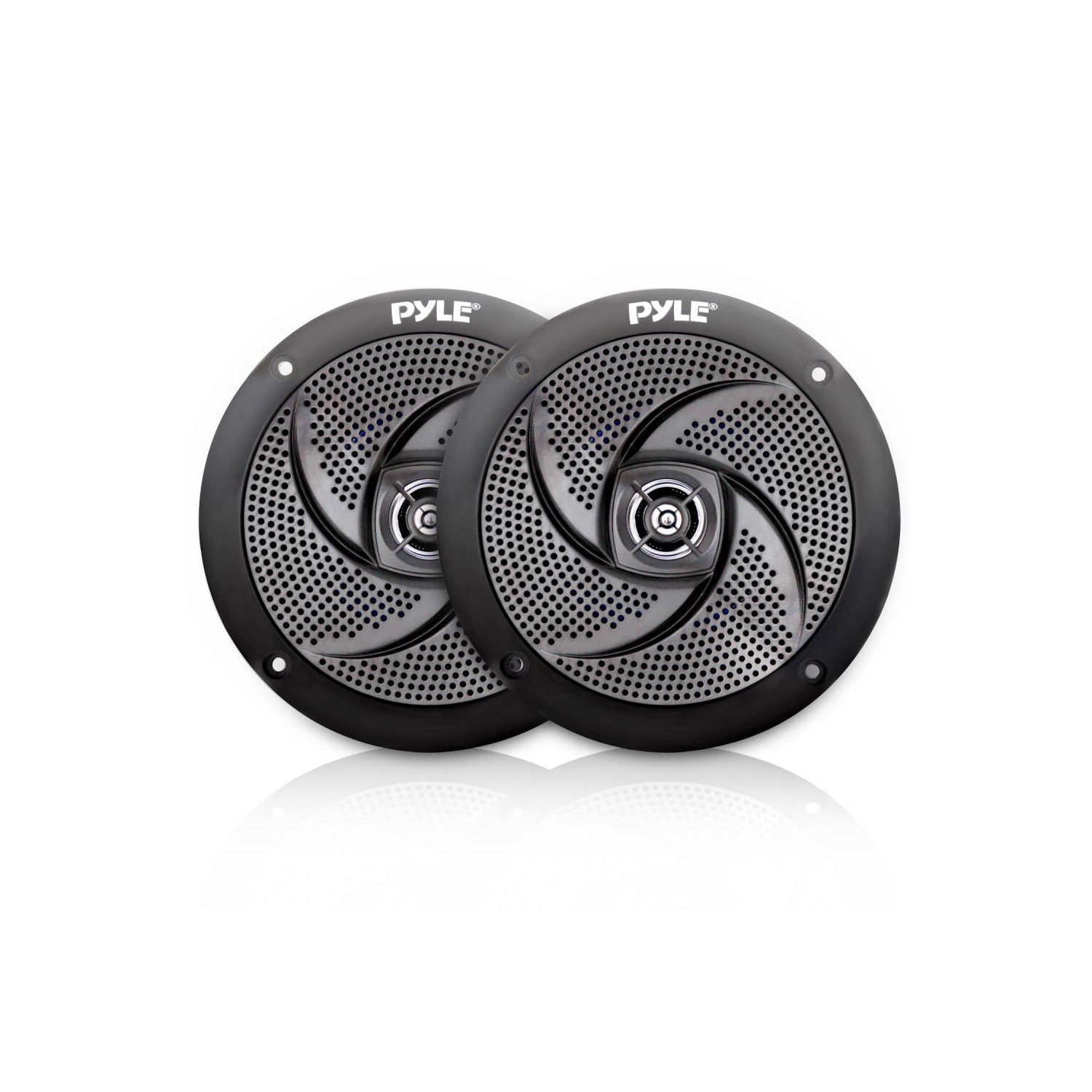 Pyle Pair Of 6.5'' IP44 Waterproof Stereo Speakers, Slim Style, Boats, Off-Road Vehicles - White
