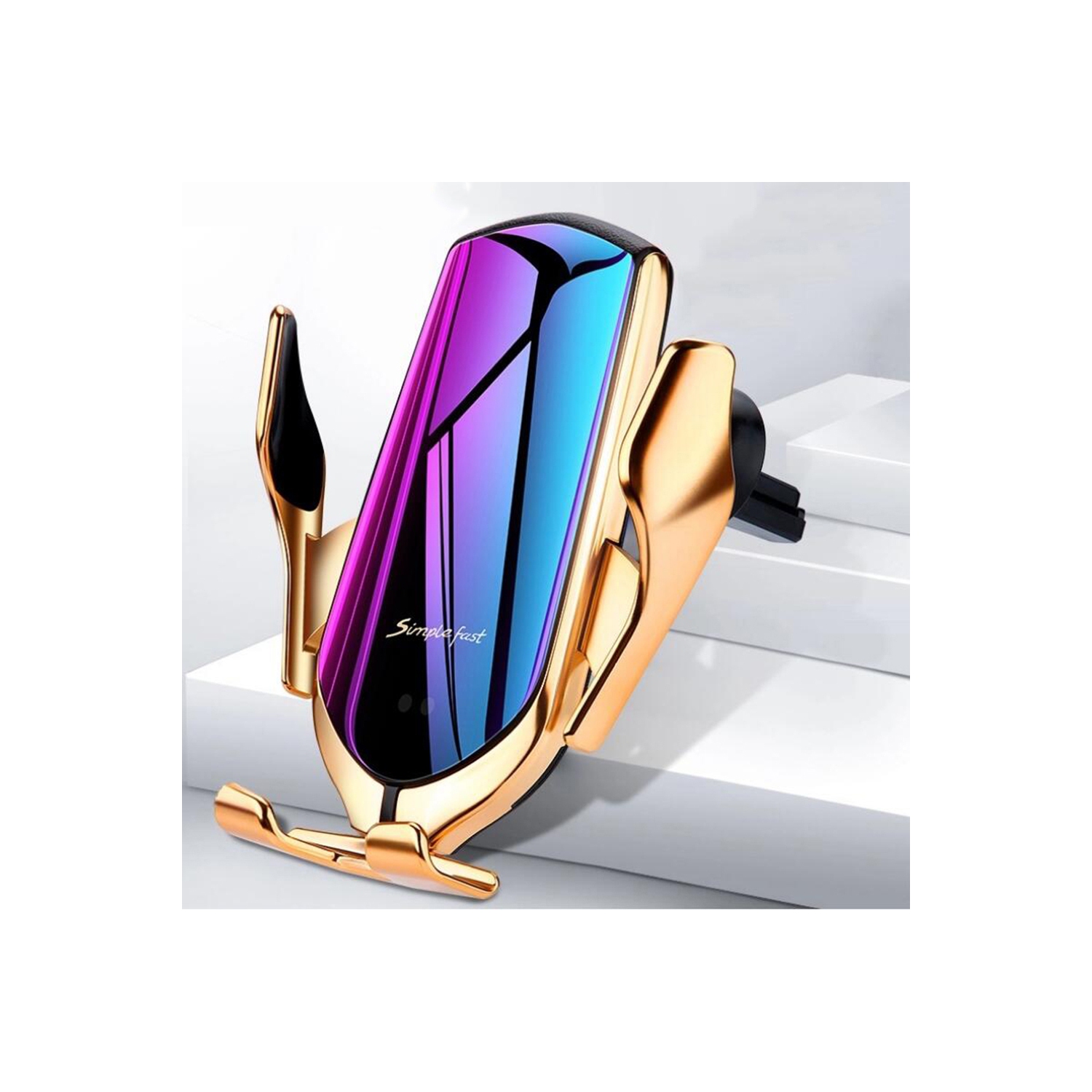 Chargeur de voiture sans fil pour Smartphones iPhone Android avec technologie Qi, capteur infrarouge intelligent automatique, support de téléphone