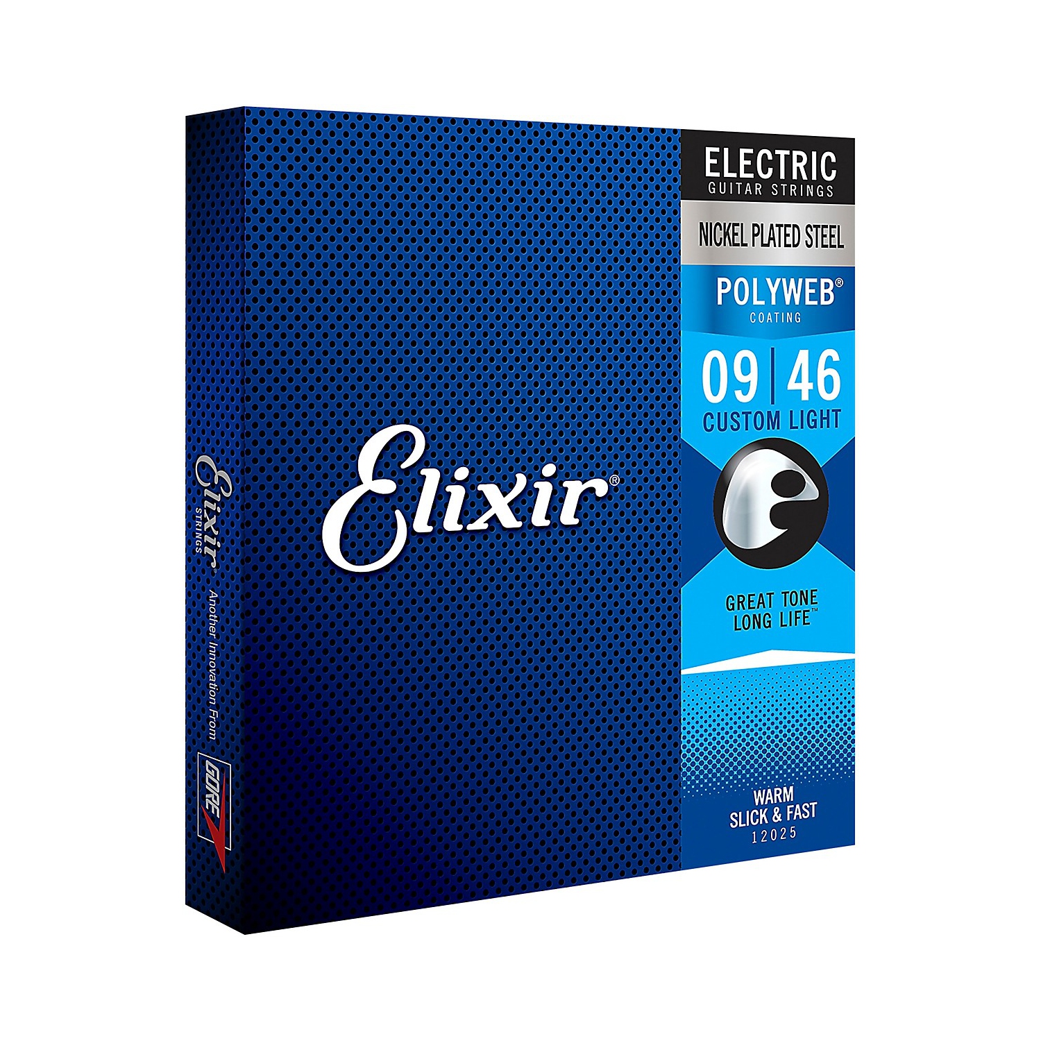 Cordes de guitare électrique Elixir avec revêtement Nanoweb - Custom Light 9-46