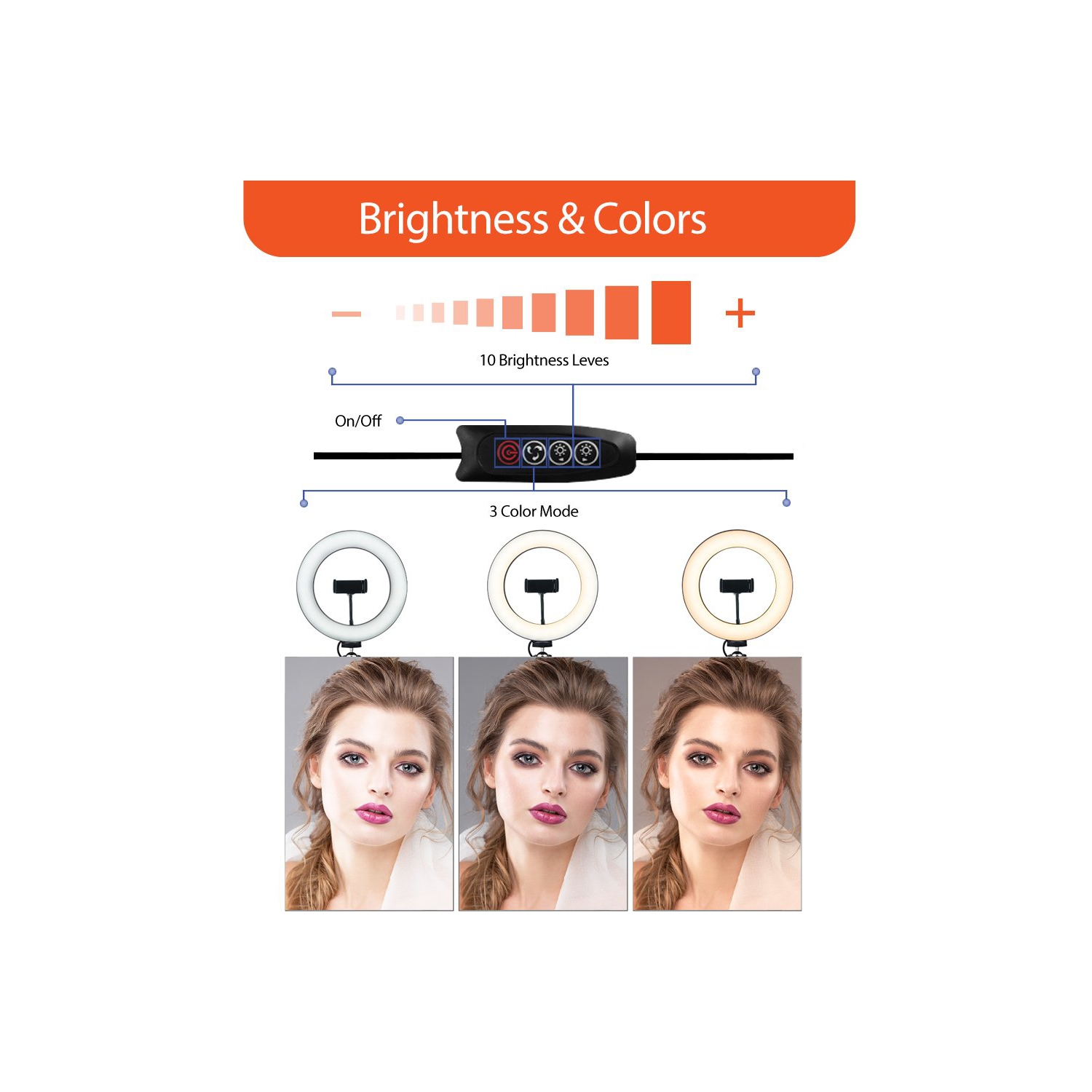 Uolo Mount 10" LED Ring Light [Aluminum Metal Frame] with Tripod Stand, Phone Holder & Remote Shutter – Selfie & Livestream Light