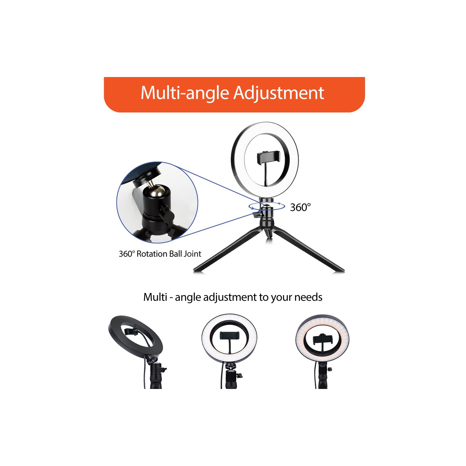 Uolo Mount 10" LED Ring Light [Aluminum Metal Frame] with Tripod Stand, Phone Holder & Remote Shutter – Selfie & Livestream Light
