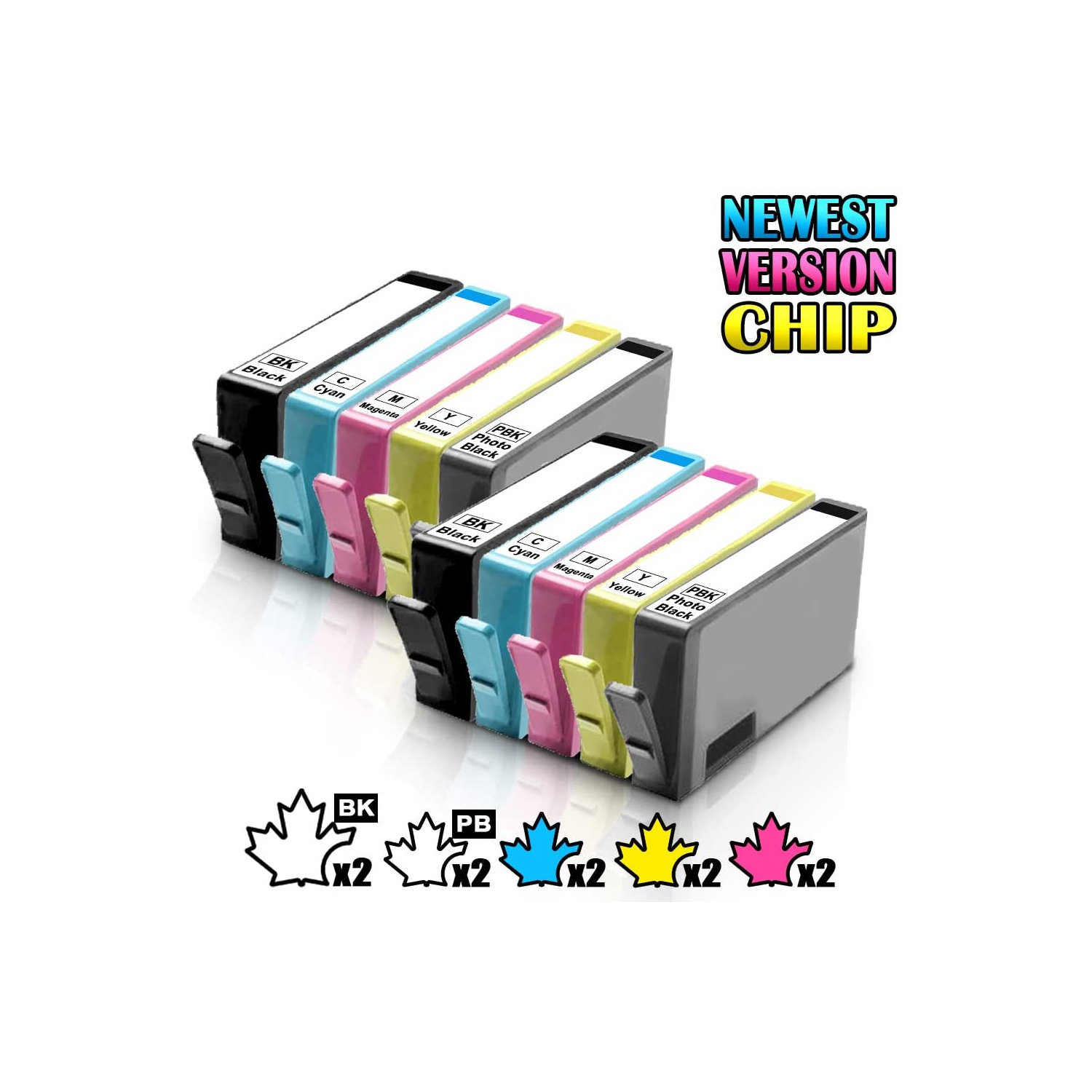 2 Set of 5 Inkfirst® Compatible Ink Cartridges Replacement for HP 564 XL 564XL High Yield PhotoSmart B8550 7510 7515 7520 7525