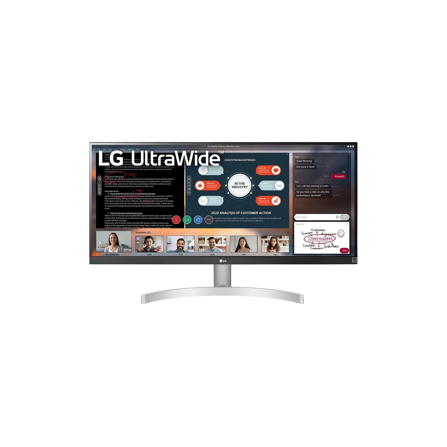LG 29WN600-W 29 inch 21:9 UltraWide WFHD IPS HDR10 Monitor with FreeSync