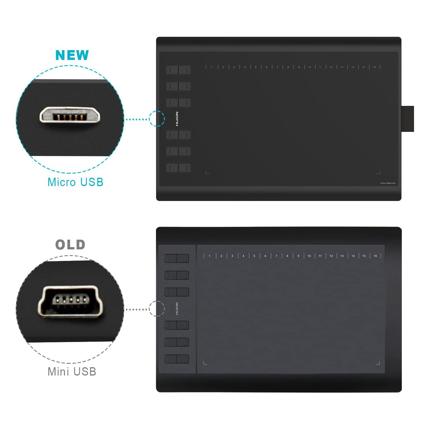 Huion New 1060Plus Graphics Drawing Tablet with 8192 Pressure Sensitivity and Built-in Card Reader 8 MicroSD Card 5080