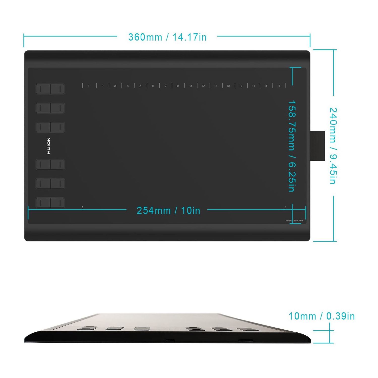 Huion New 1060Plus Graphics Drawing Tablet with 8192 Pressure Sensitivity and Built-in Card Reader 8 MicroSD Card 5080