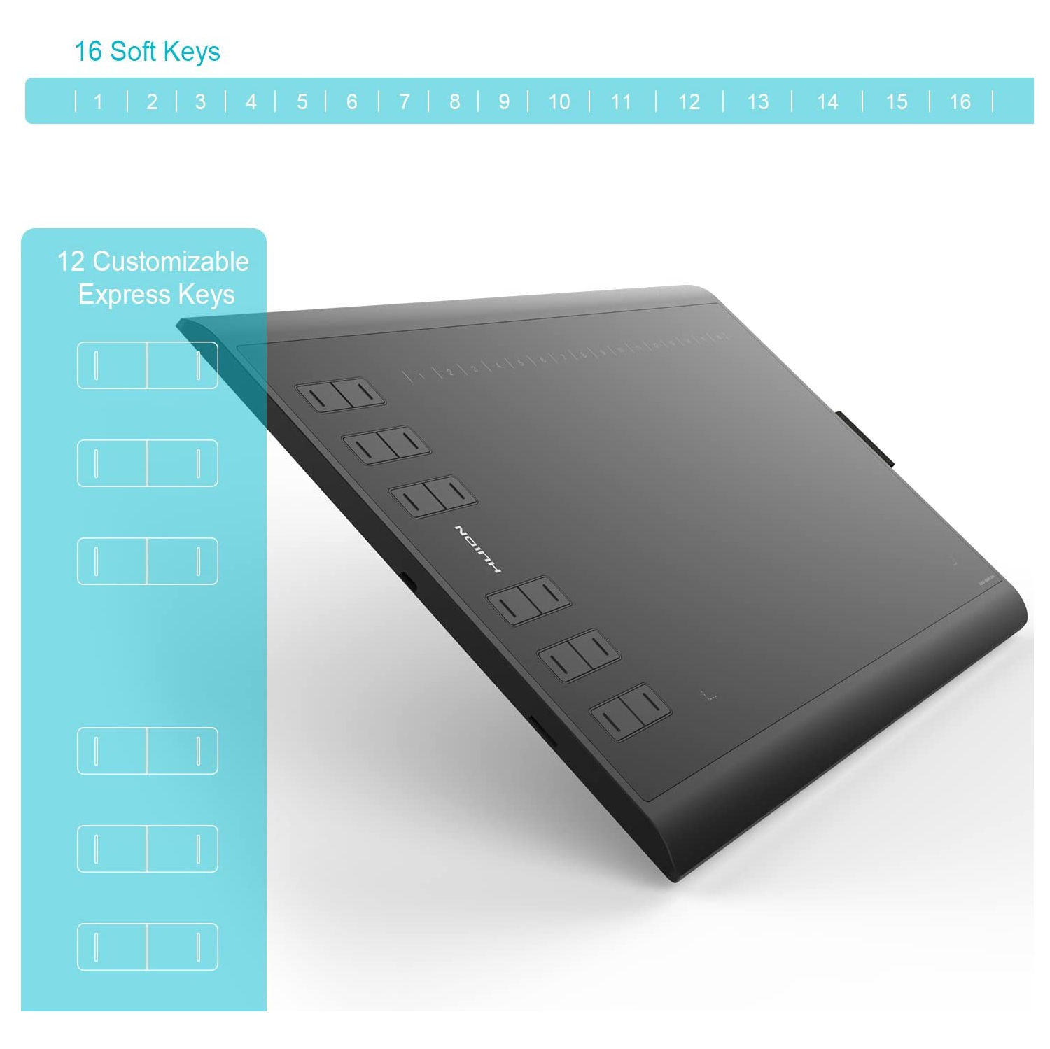 Huion New 1060Plus Graphics Drawing Tablet with 8192 Pressure Sensitivity and Built-in Card Reader 8 MicroSD Card 5080