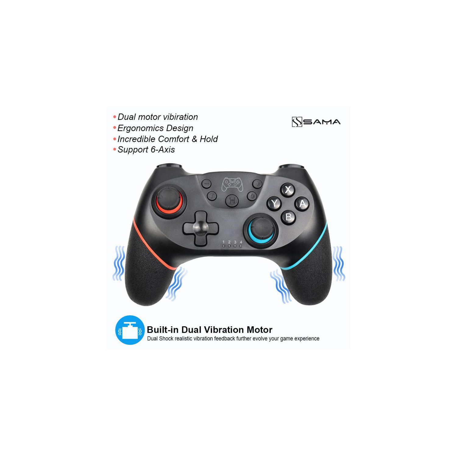 Switch Controllers Joypad Support 6-Axis Gyro, Babomi Switch