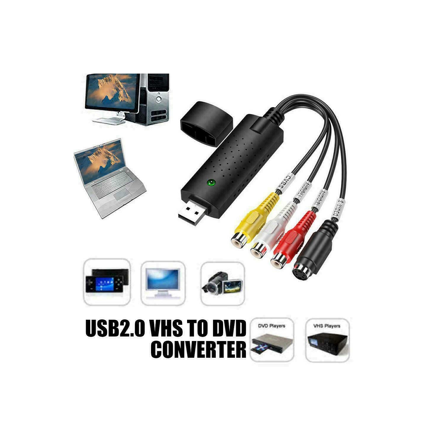 USB 2.0 Audio TV Video VHS to PC DVD VCR Converter Capture Adapter Card A1M8