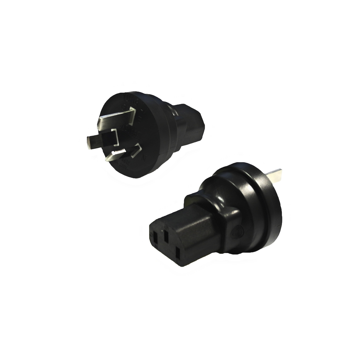 Hyfai Australia AS3112 Male Plug to C13 Female Receptacle Power Cord Converter Adapter 2PK