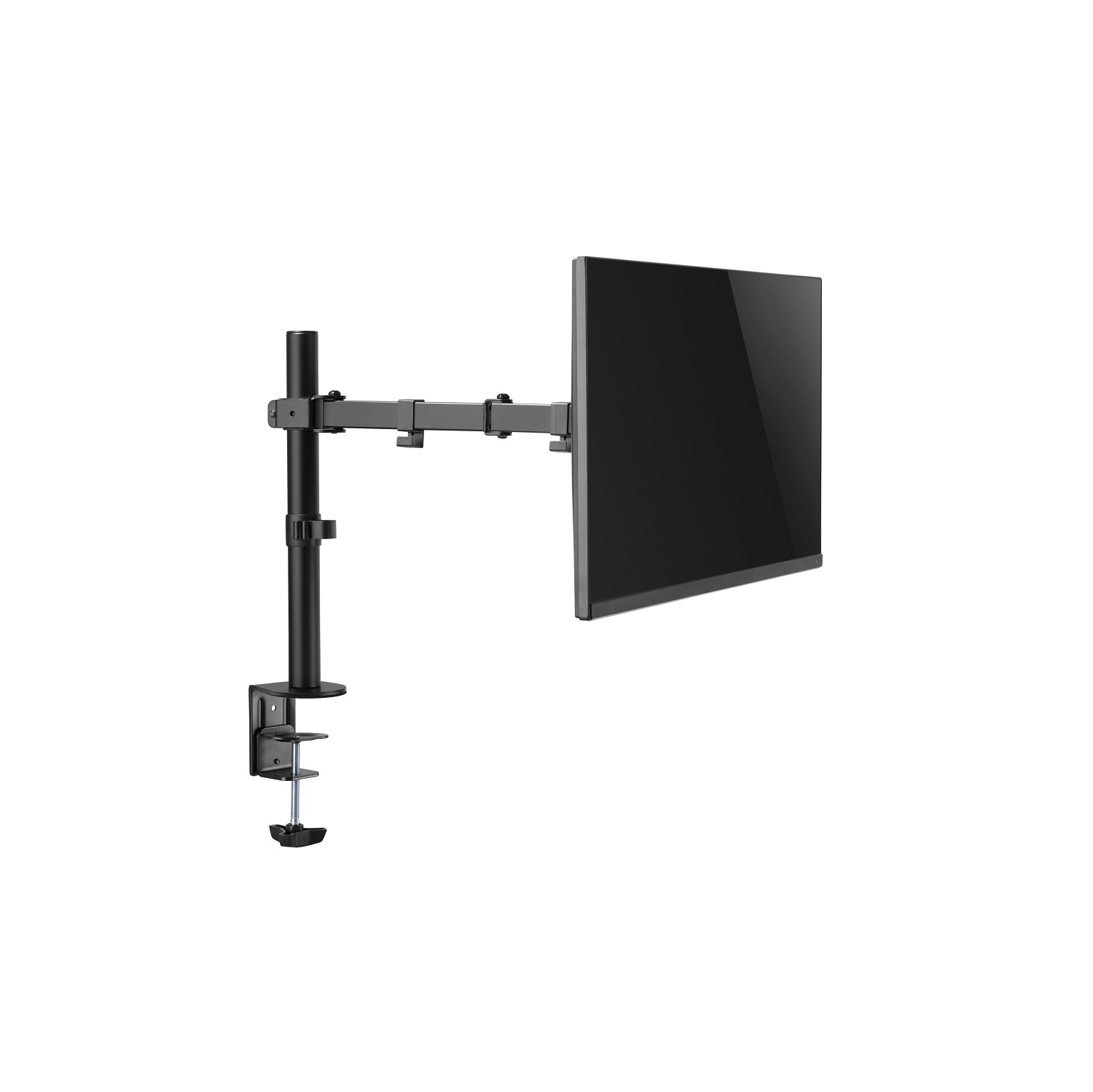 Amer Mounts Single Monitor C-Clamp Desk Mount Fully Adjustable/Tilt/Articulating For 17"-32" Screens - EZCLAMP