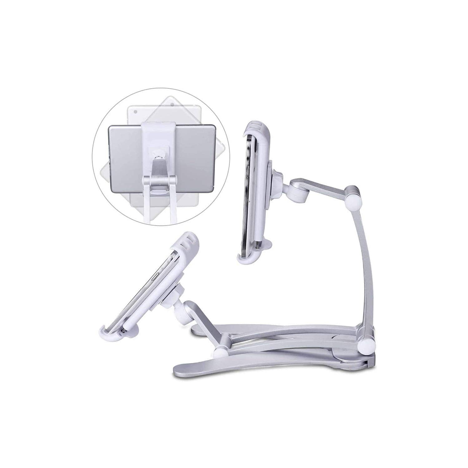 Support de Tablette: Aluminium 2 en 1 pour Tablette de 7 à 12 Pouces Multi-Usage, Multi Angle Suspendu, dans Cuisine