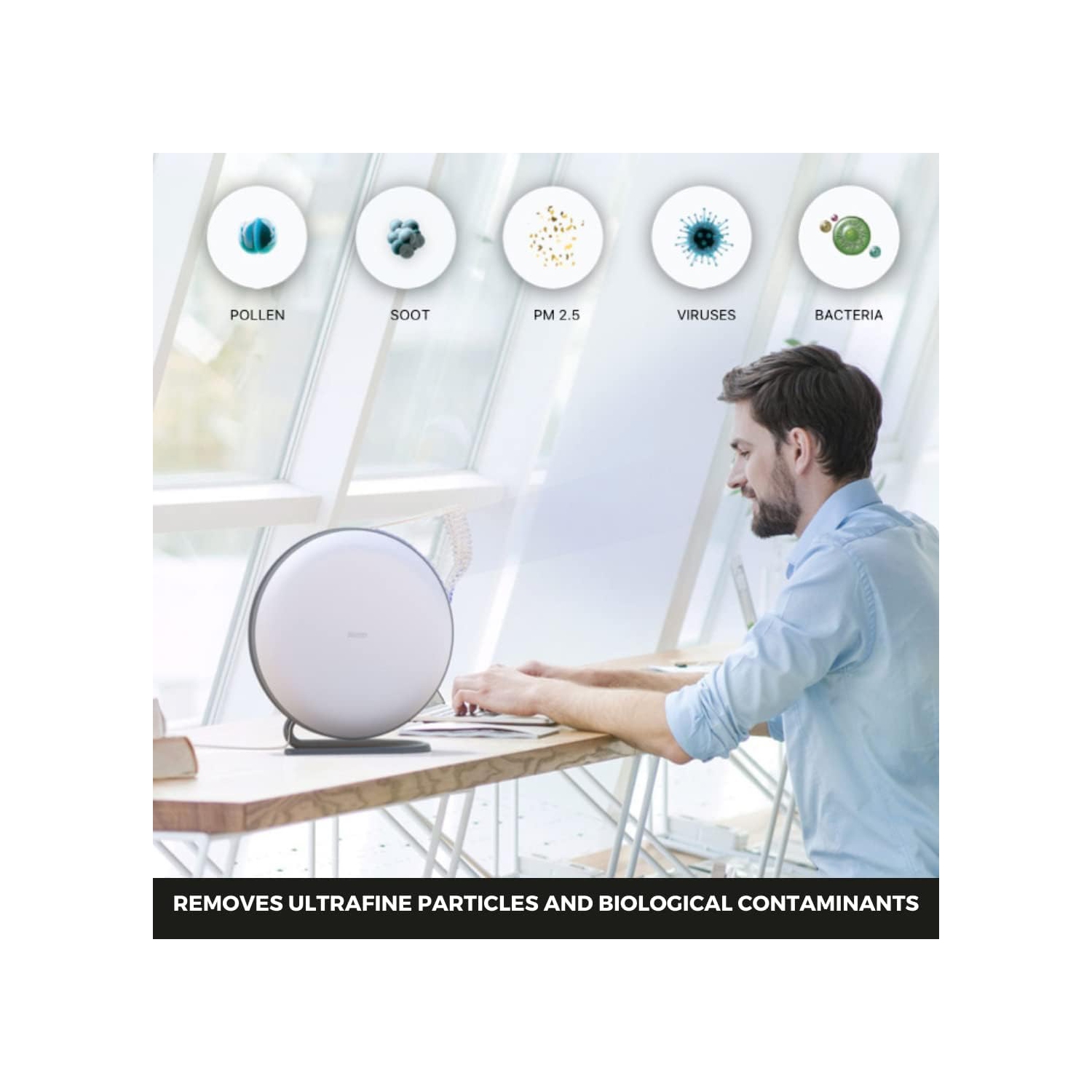 IQAir Atem Desk Personal HEPA Air Purifier for Allergies, Pet Dander, Asthma, Pollen, and Dust, up to 150 sq.ft. Coverage, Perfect for Desk, Office