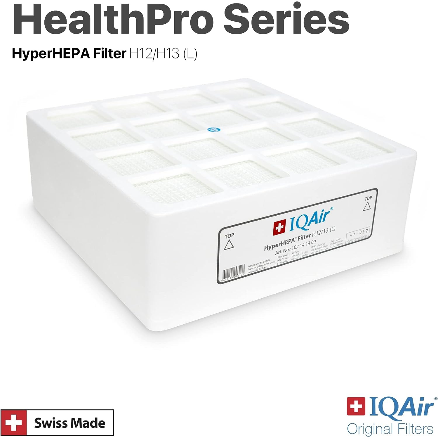 IQAir HealthPro Series HyperHEPA Filter for PM2.5, Ultrafine Particles, Pollen, and Dust