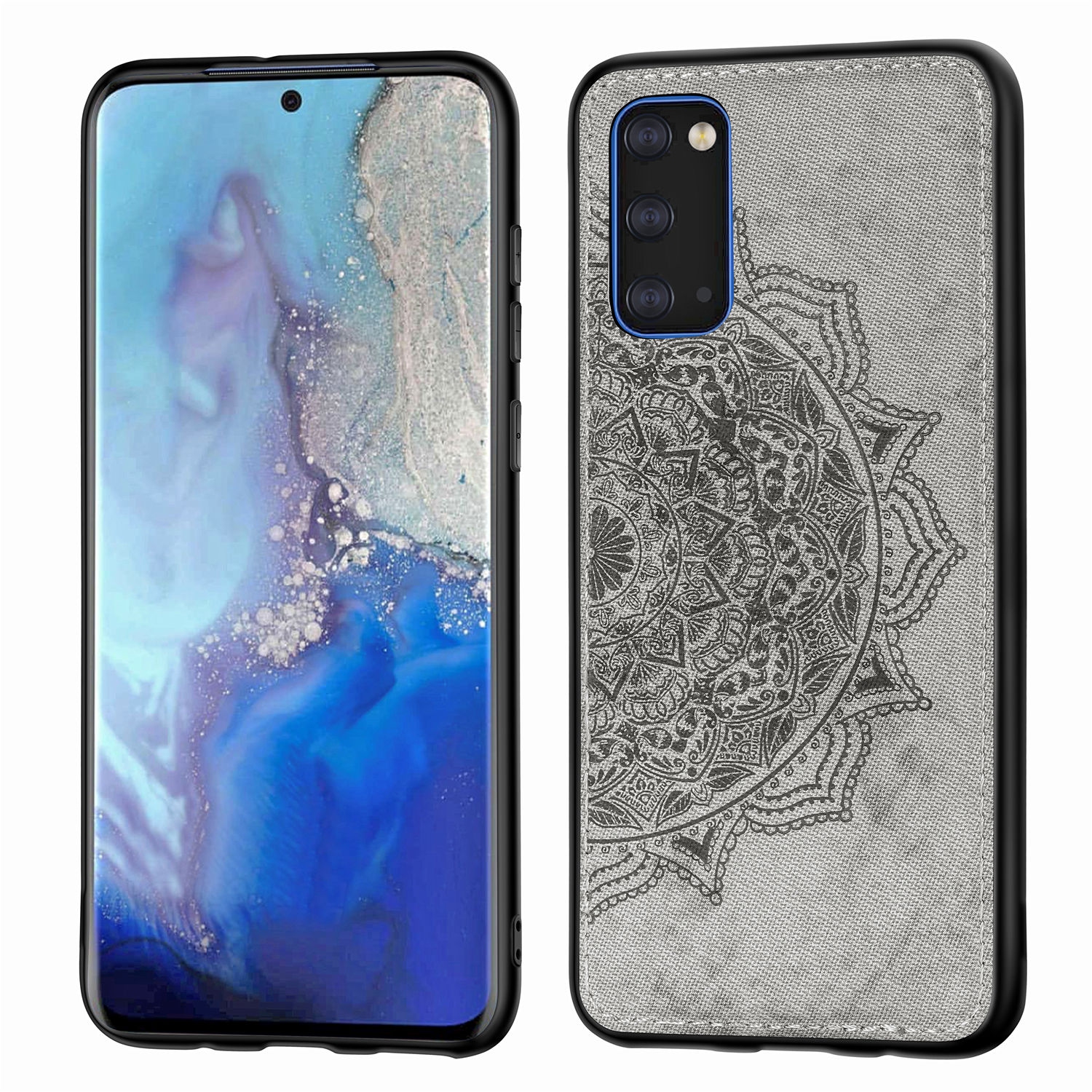 Luxury Leather Case Back cover Soft Silicone Mandala Embossed Magnetic Holder Cover For SAMSUNG Galaxy S20 PLUS