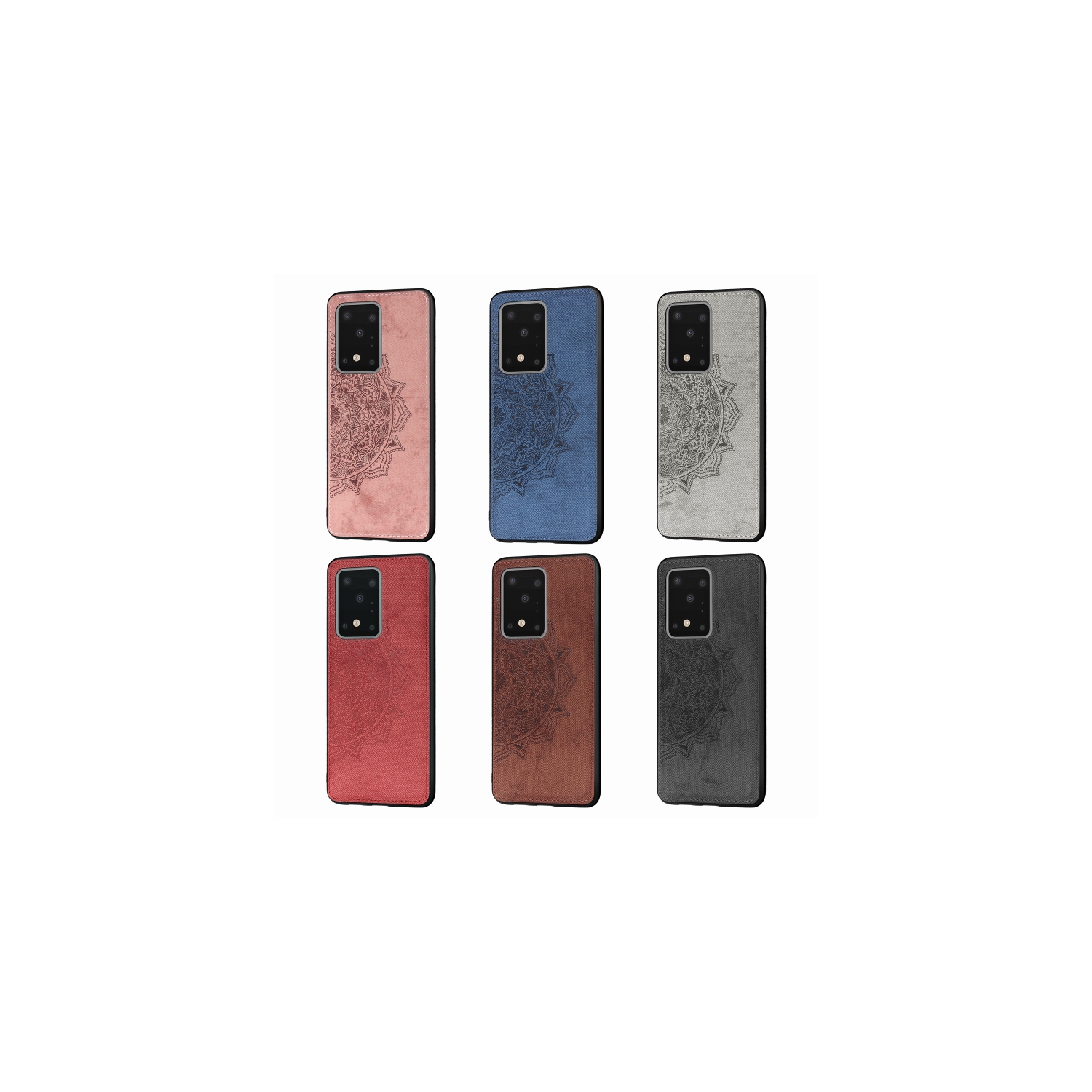 Luxury Leather Case Back cover Soft Silicone Mandala Embossed Magnetic Holder Cover For SAMSUNG Galaxy S20 PLUS