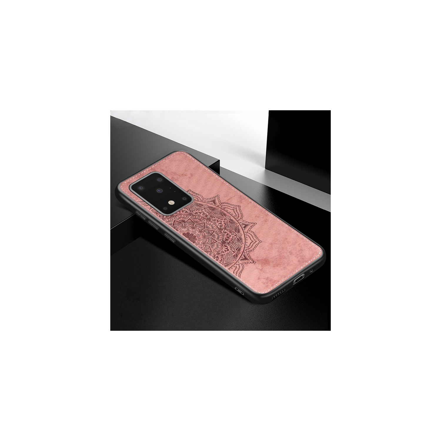 Luxury Leather Case Back cover Soft Silicone Mandala Embossed Magnetic Holder Cover For SAMSUNG Galaxy S20