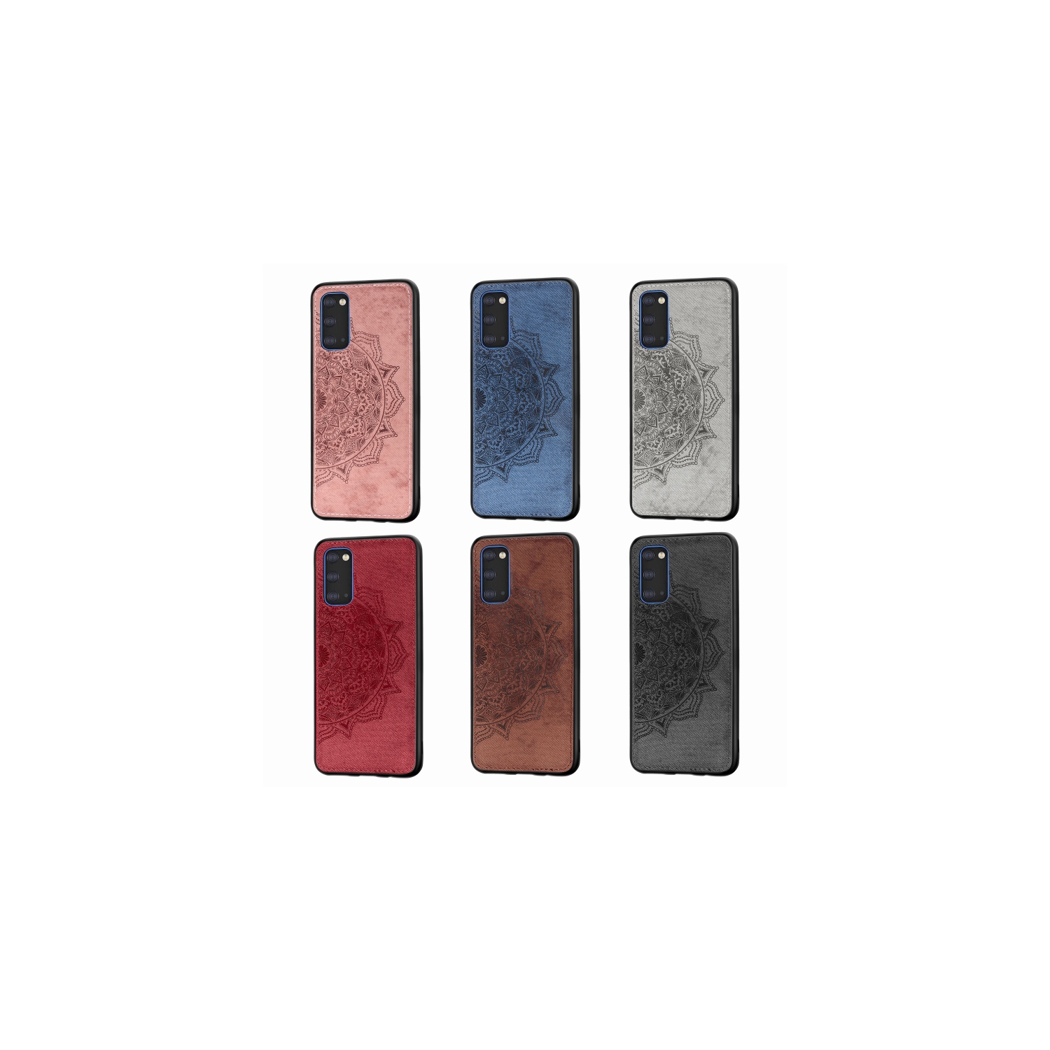 Luxury Leather Case Back cover Soft Silicone Mandala Embossed Magnetic Holder Cover For SAMSUNG Galaxy S20