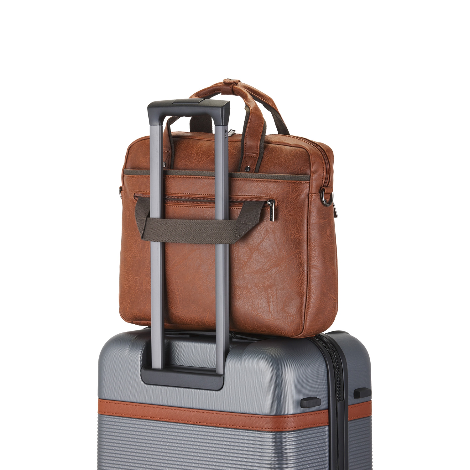 Bugatti Valentino - Briefcase - Cognac