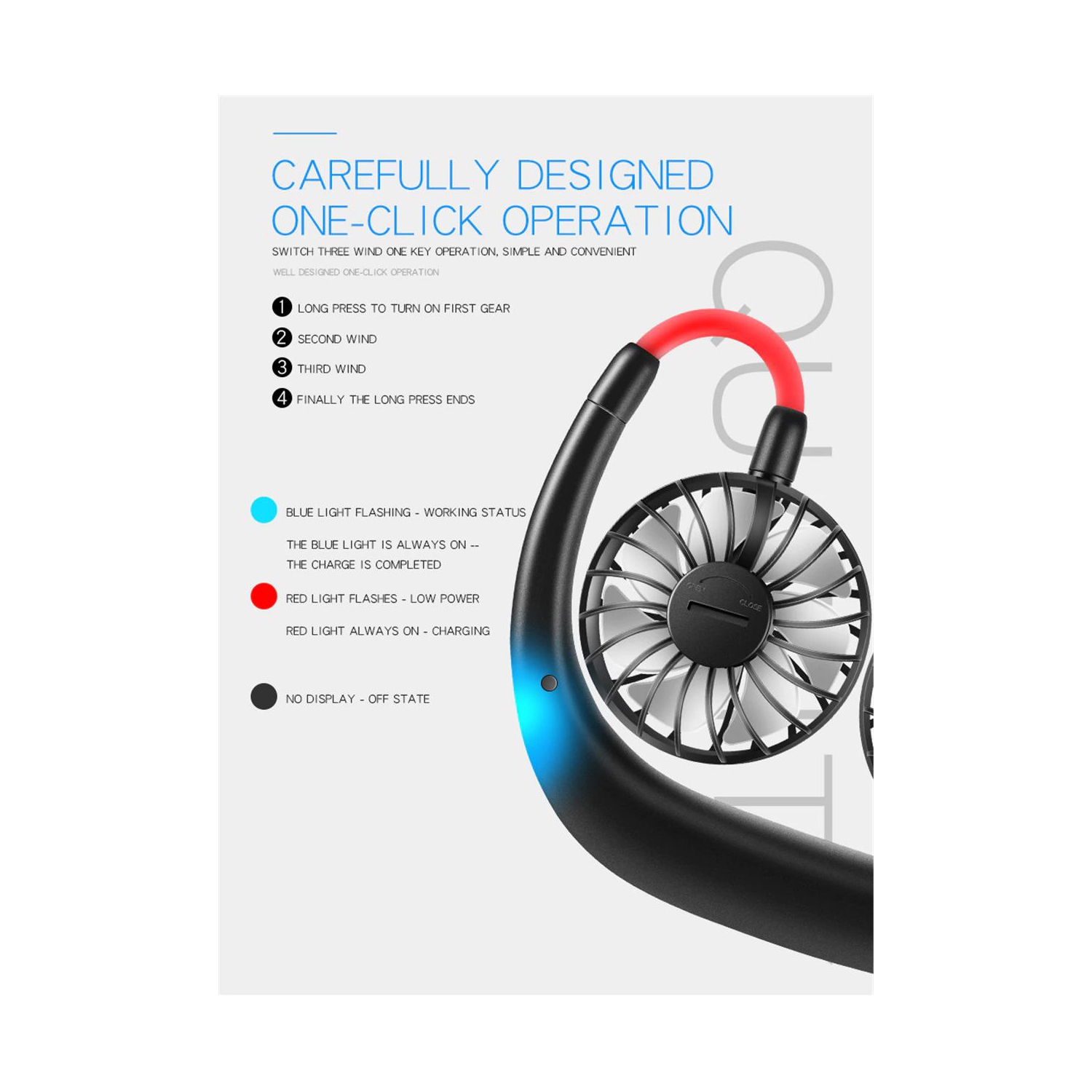 Mini-serre-nuque portative USB ventilateur/pile rechargeable petit ventilateur de bureau refroidisseur d’air portatif