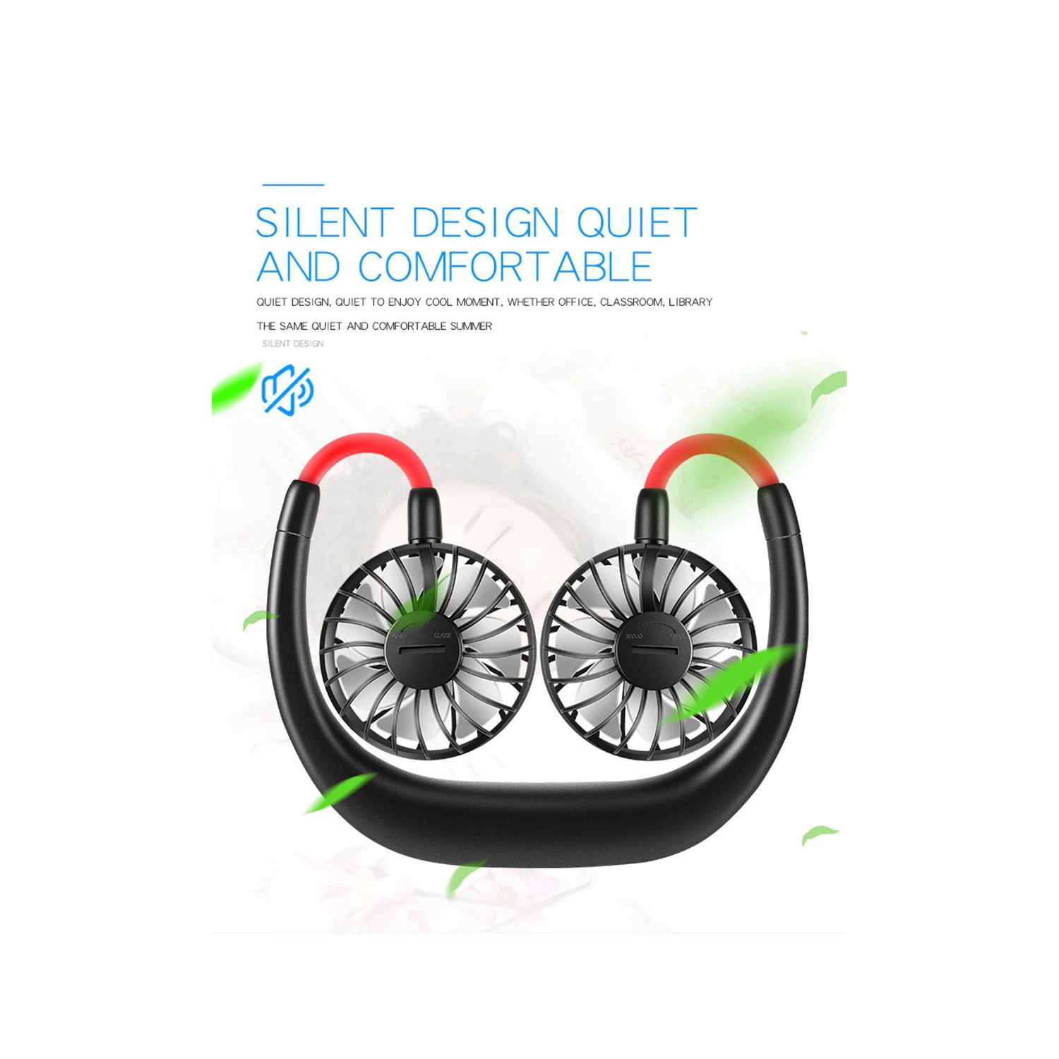 Mini-serre-nuque portative USB ventilateur/pile rechargeable petit ventilateur de bureau refroidisseur d’air portatif