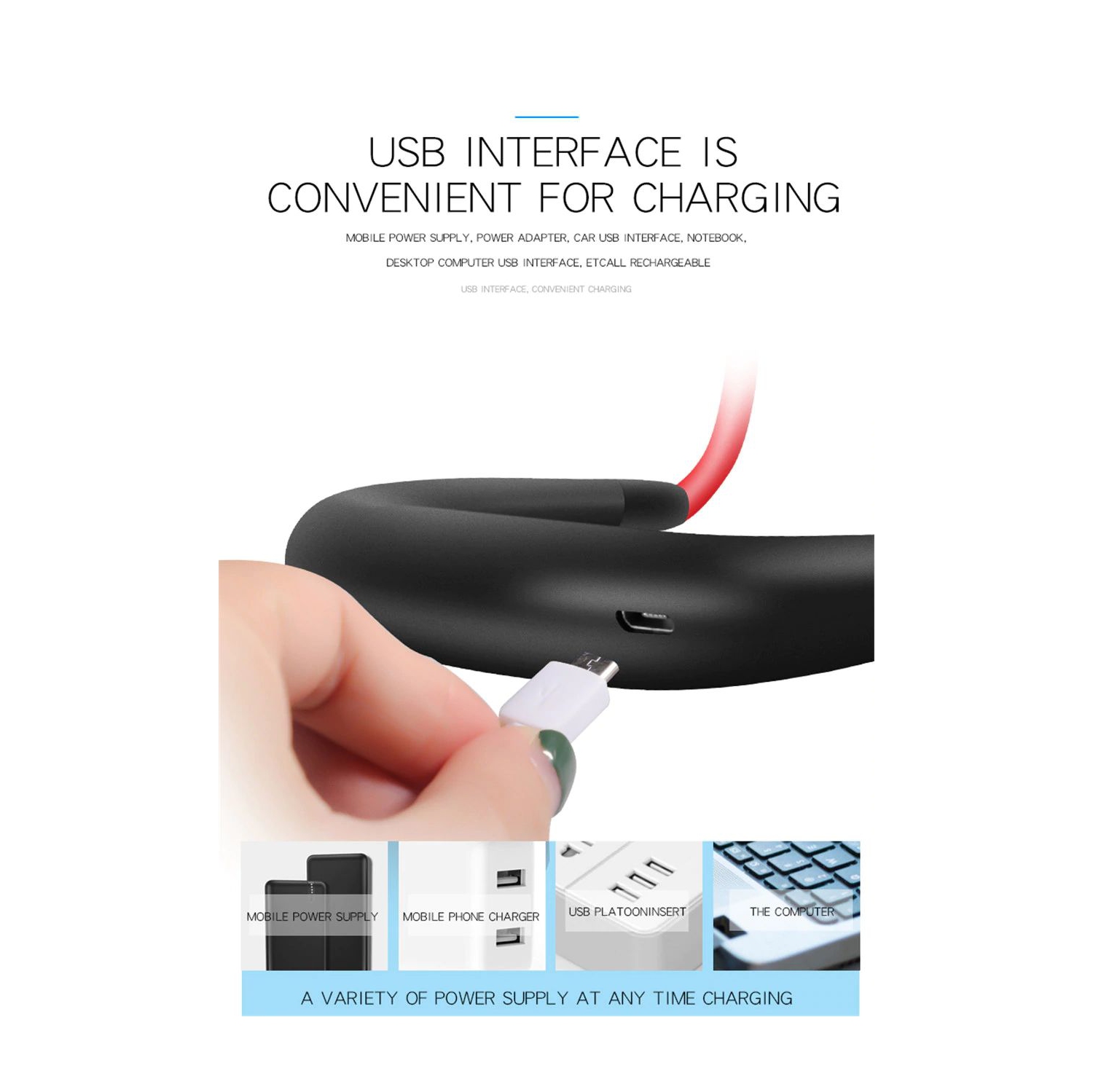 Mini-serre-nuque portative USB ventilateur/pile rechargeable petit ventilateur de bureau refroidisseur d’air portatif