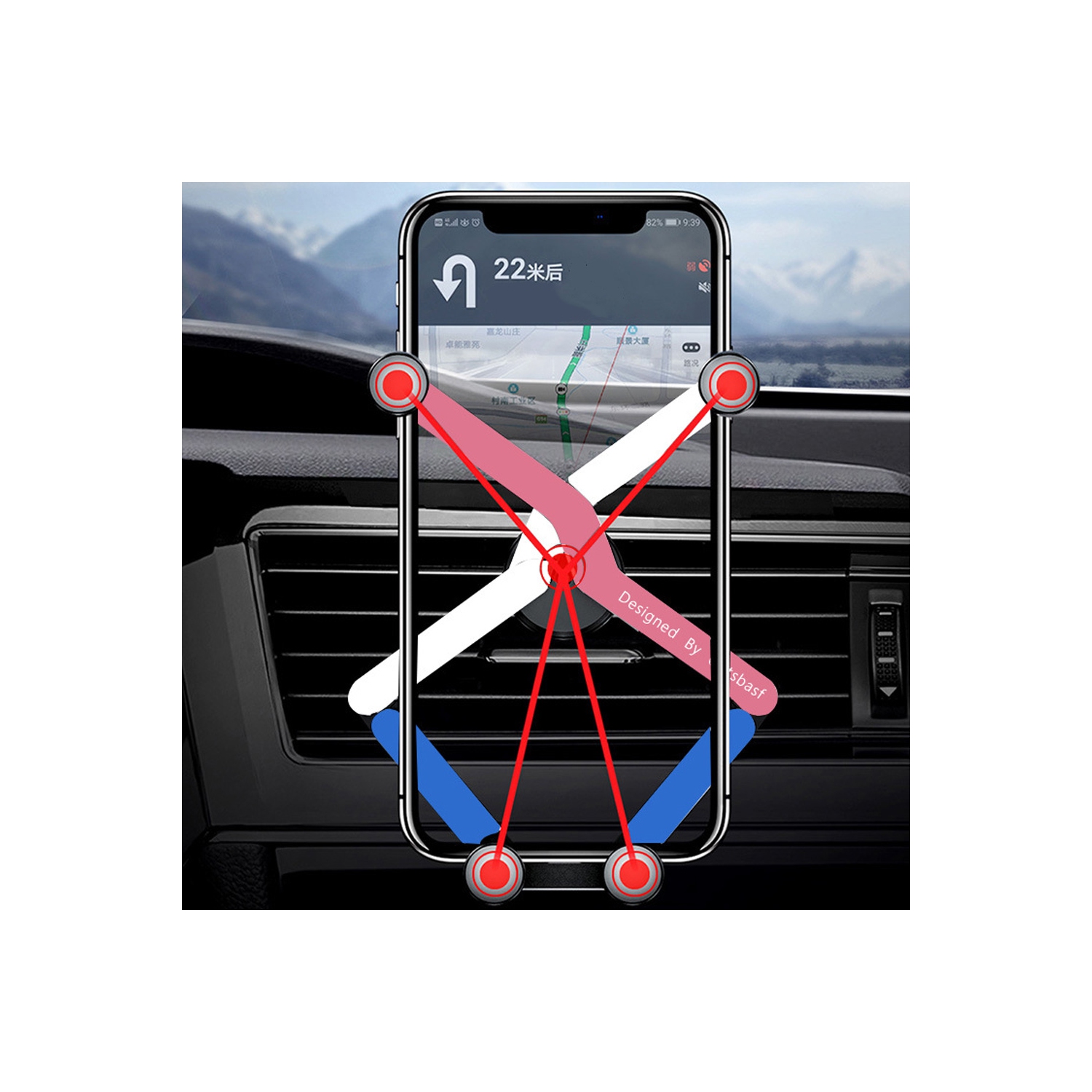 axGear Deformed cell phone Holder Three-color Car Mobile Phone Bracket Air Conditioner