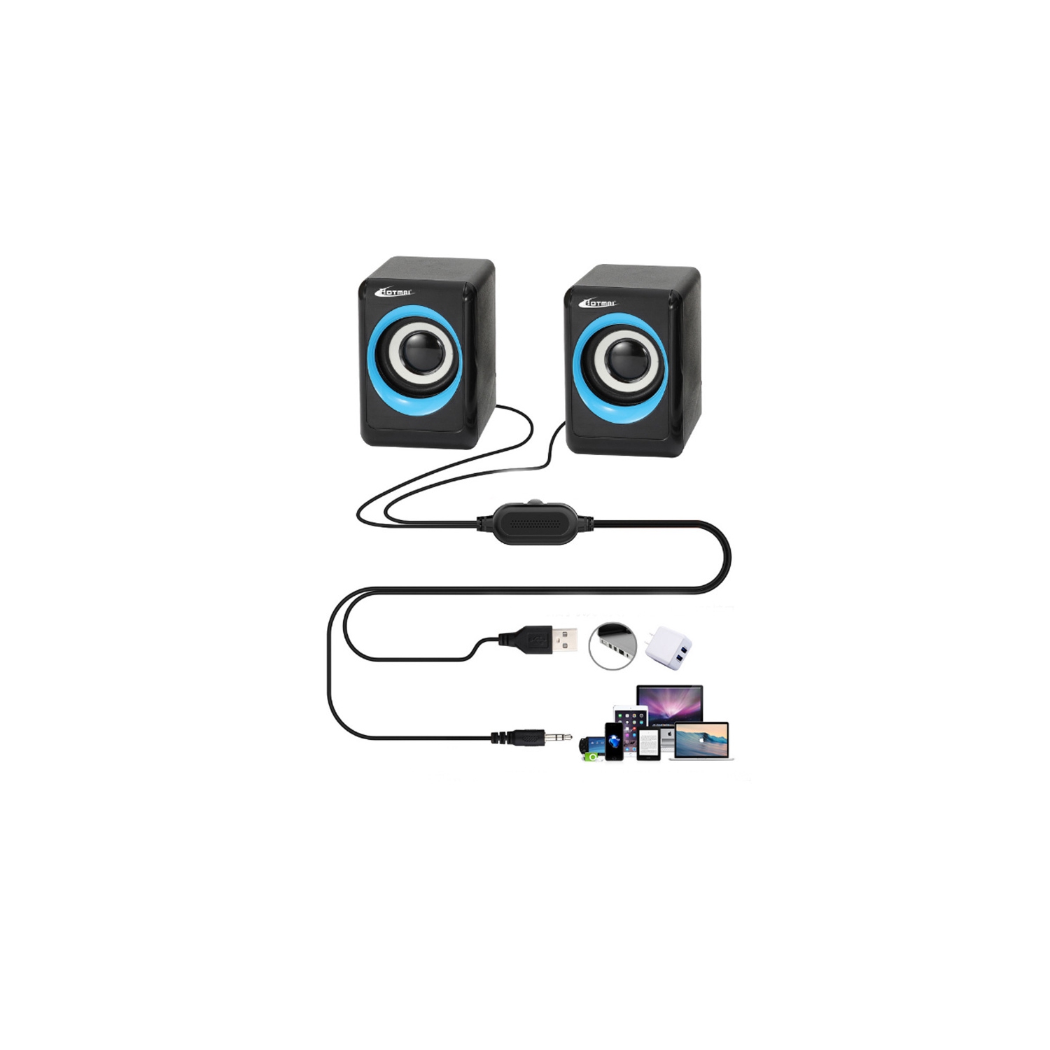 Haut-parleur portatif USB haut-parleur d’extrêmes graves ambiophonique miniature multimédia avec fil d’axGear