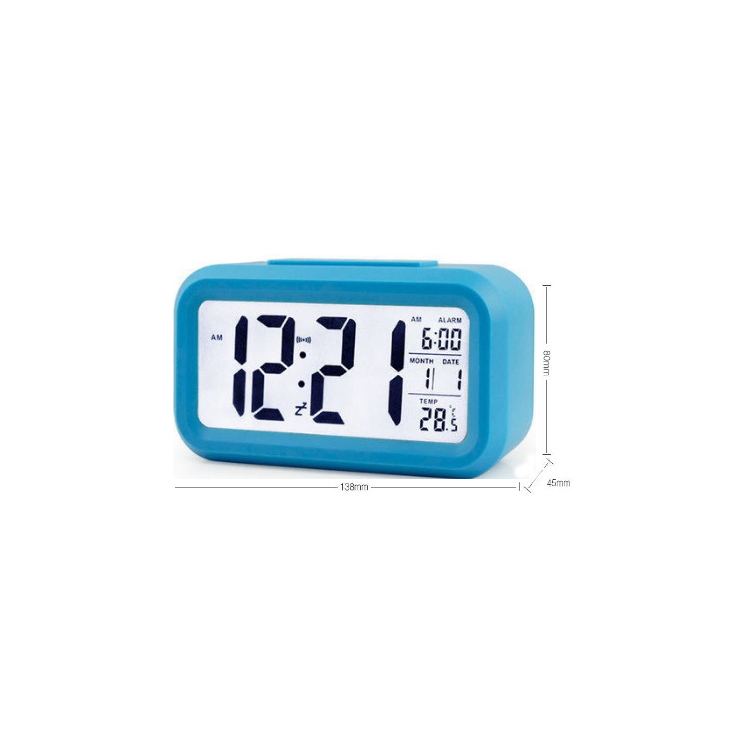 AxGear – réveil-matin numérique, rétroéclairage, rappel de température, affichage ACL à piles