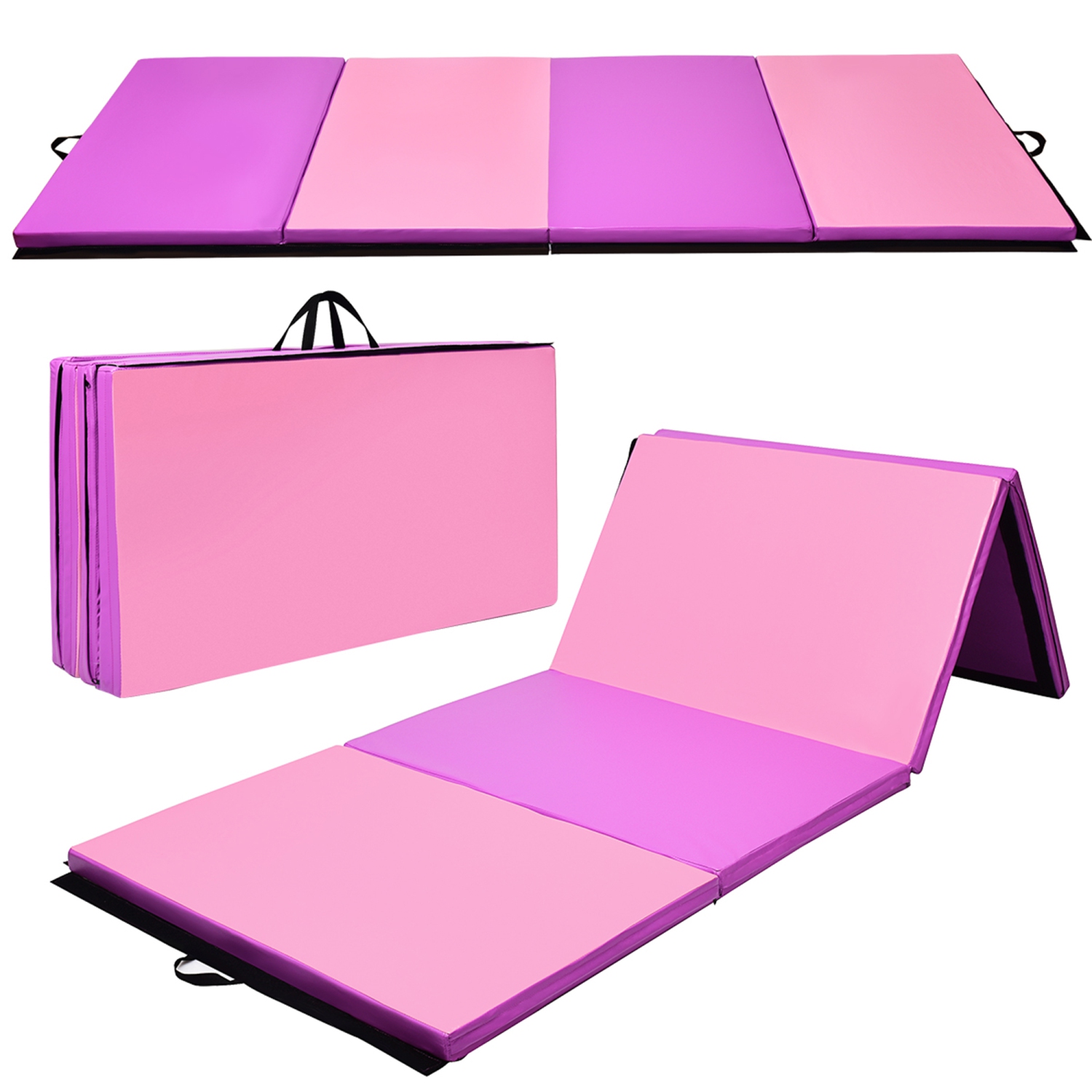 Gymax Folding Panel Gym Fitness Exercise Gymnastics Mat 4' x 10' x 2''
