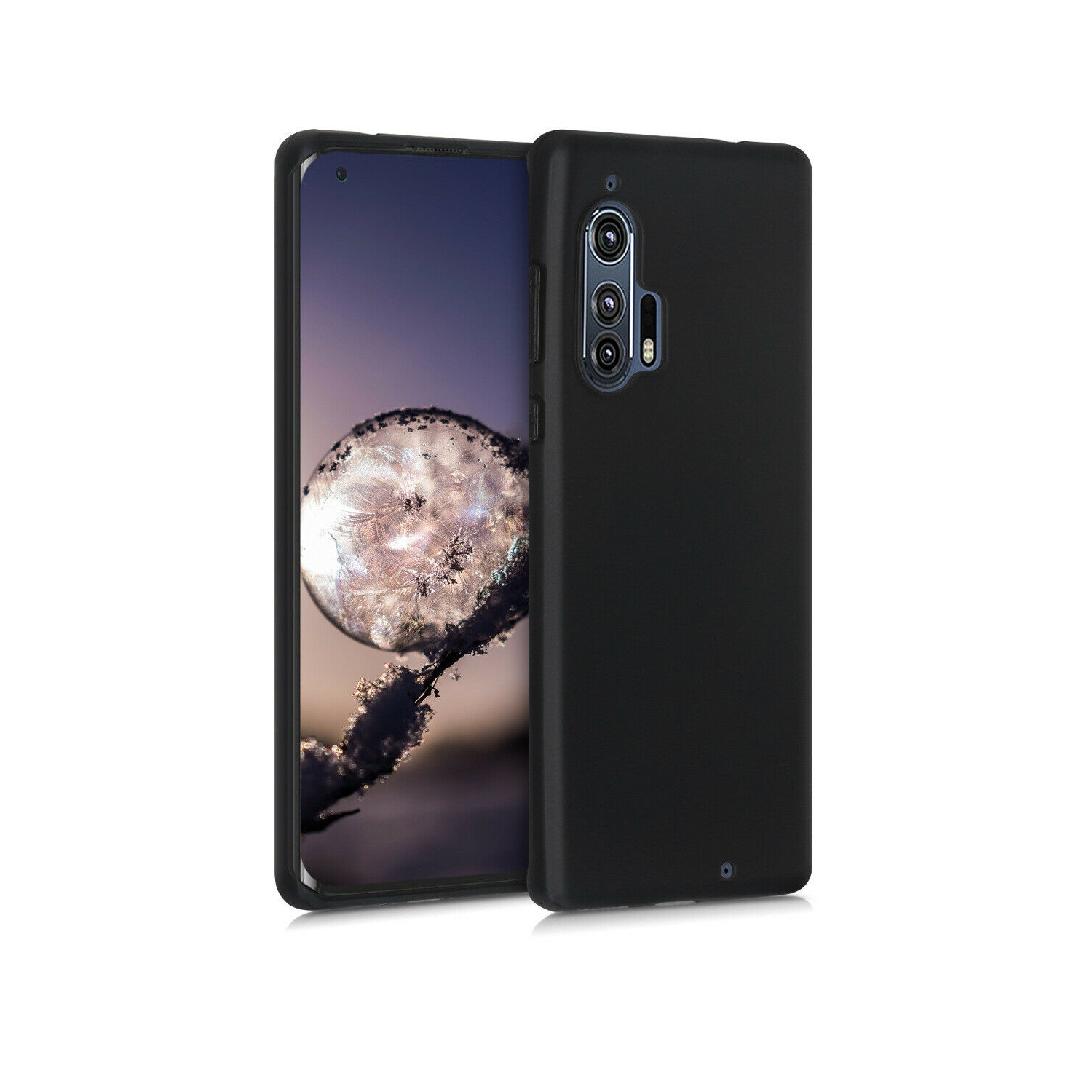 TopSave – Étui souple en TPUR mat avec pare-chocs lustré pour Moto Edge plus, noir