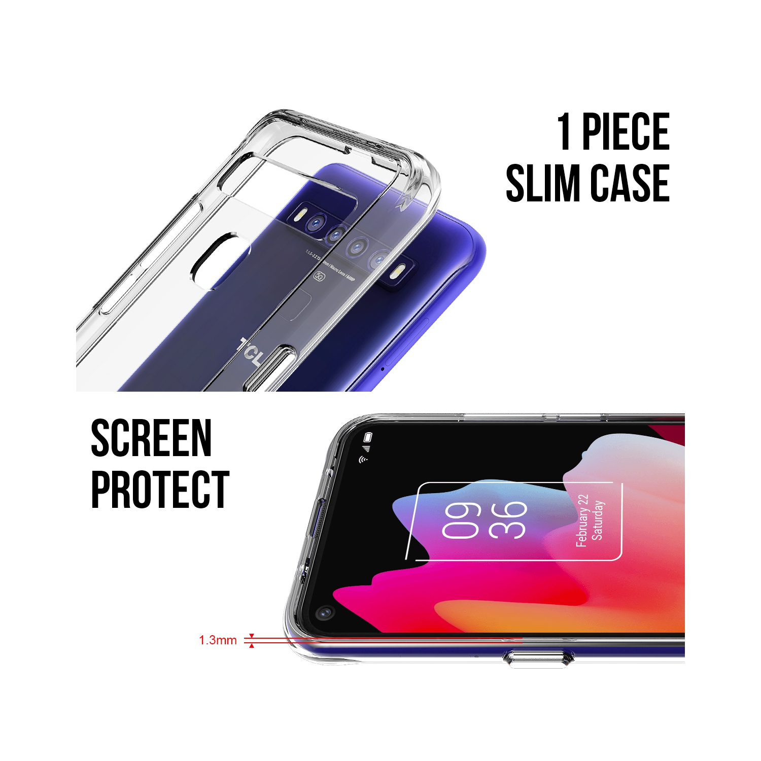 Vente finale! TopSave – Étui de protection en TPUR transparent pour PC 10 Lite de TCL