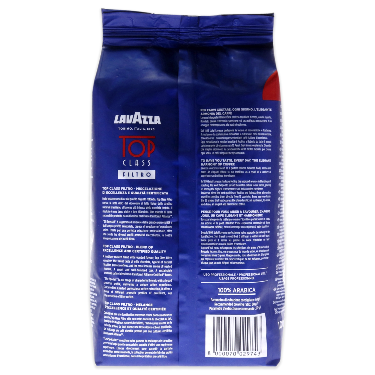 Top Class Filtro Medium Roast Coffee Beans by Lavazza for - 35.2 oz Coffee
