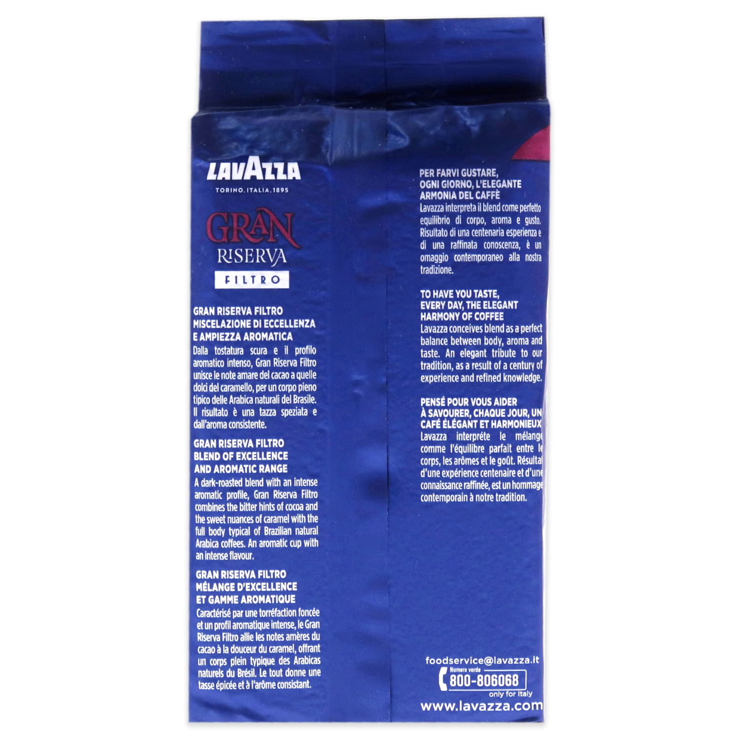 Gran Riserva Filtro Dark Roast Ground Coffee by Lavazza for - 8 oz Coffee