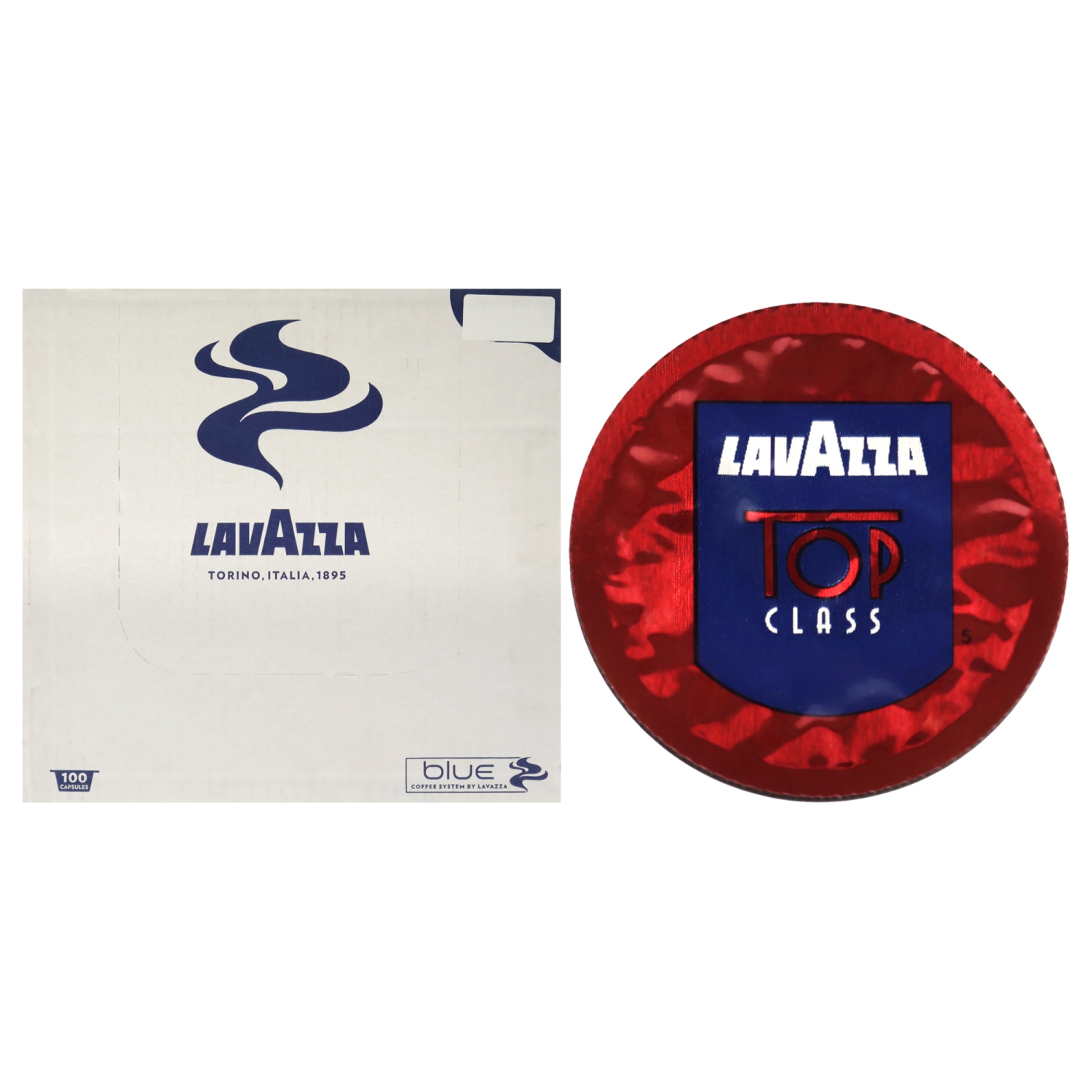 Blue Top Class Roast Ground Coffee Pods by Lavazza for - 100 Pods Coffee