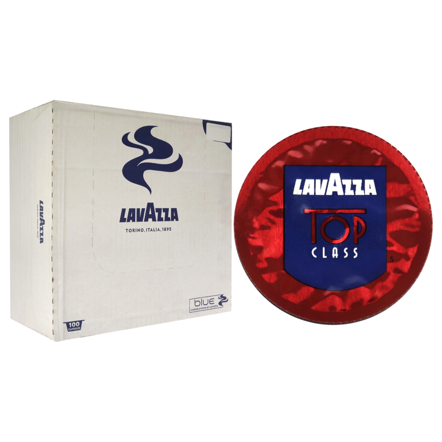 Blue Top Class Roast Ground Coffee Pods by Lavazza for - 100 Pods Coffee