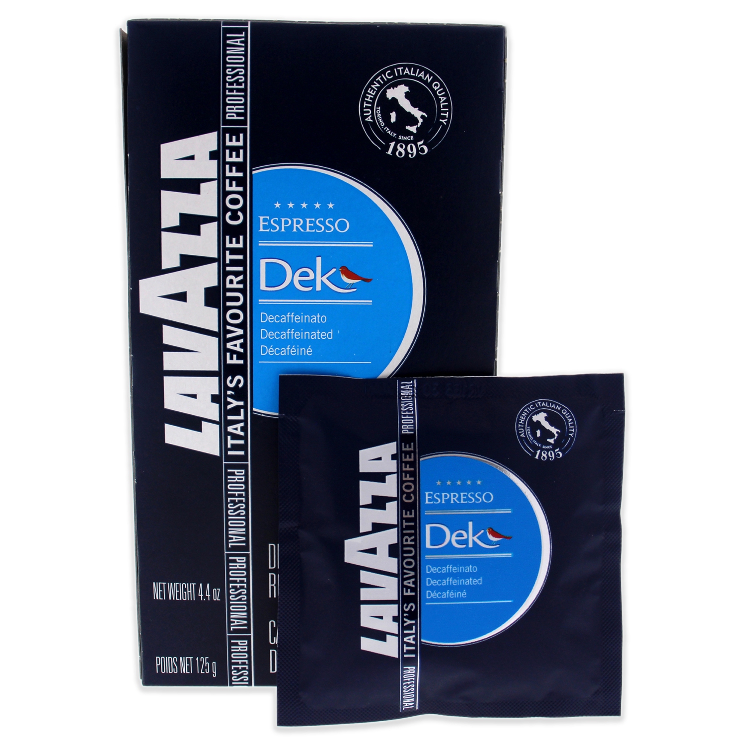 Dek Espresso Decaffeinated Roast Ground Coffee by Lavazza for - 6 x 4.4 oz Coffee
