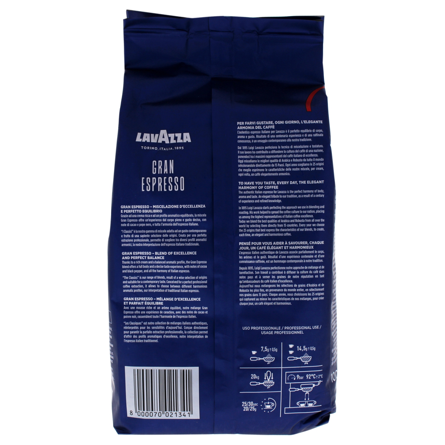 Café en grains Gran Espresso Roast de Lavazza pour - Café de 35.2 oz