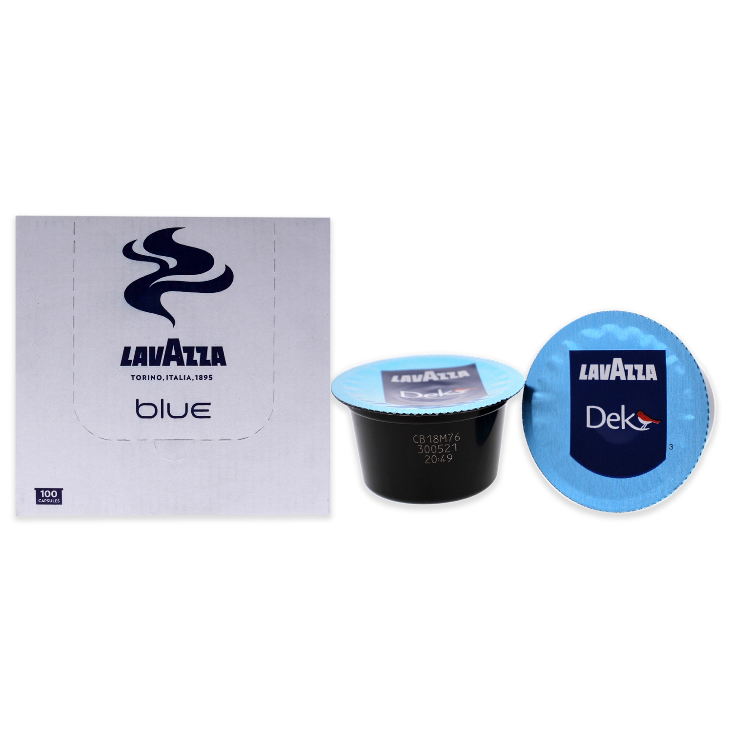 Blue Dek Roast Ground Coffee Pods by Lavazza for - 100 Pods Coffee