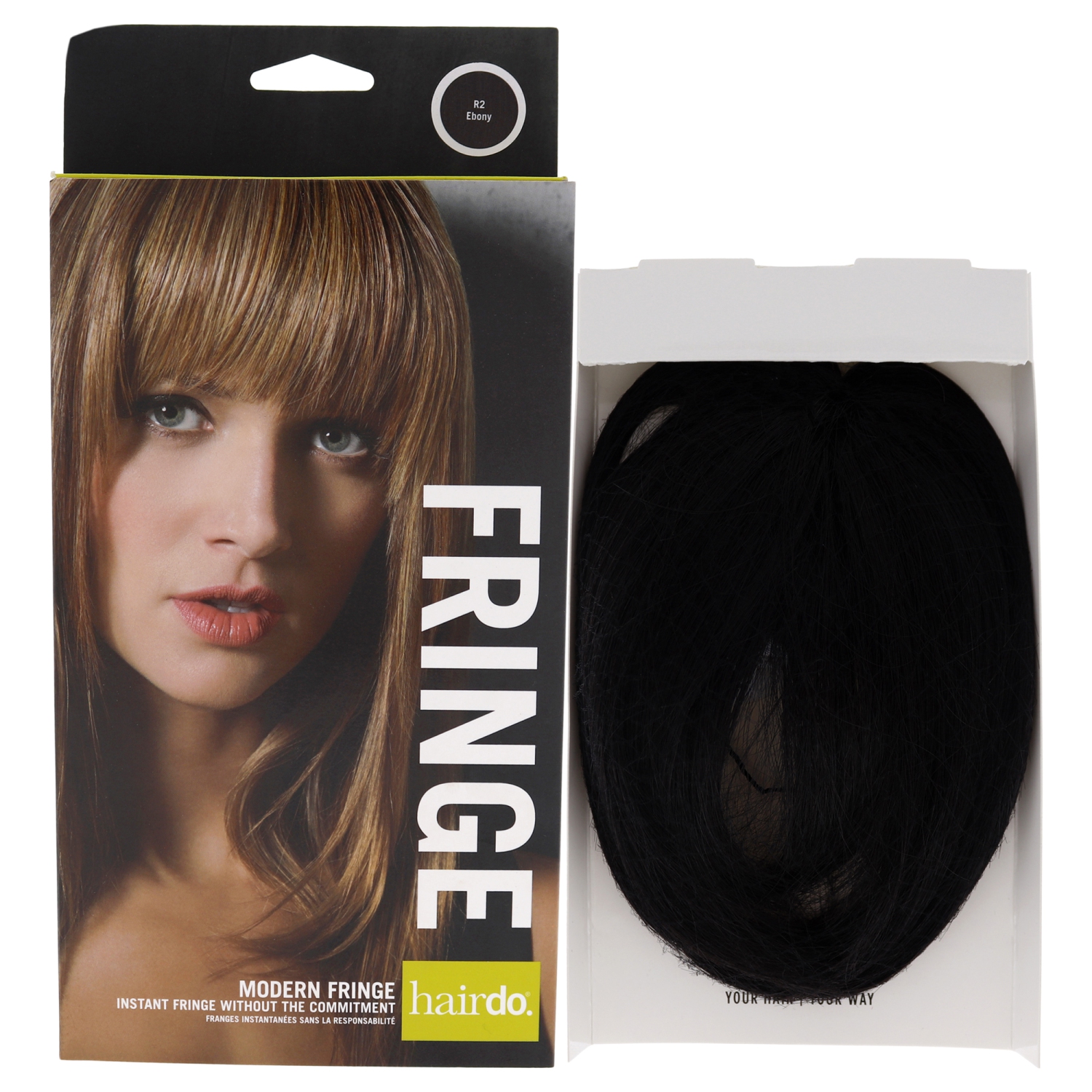 Modern Fringe Clip In Bang - R2 Black by Hairdo for Women - 1 Pc Hair Extension